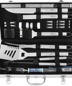 Set de herramientas para parrilla, kit de 24 piezas para