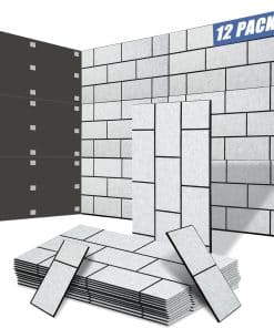 Pack de 12 Paneles Acústicos con Autoadhesivo, 24"X 12"X
