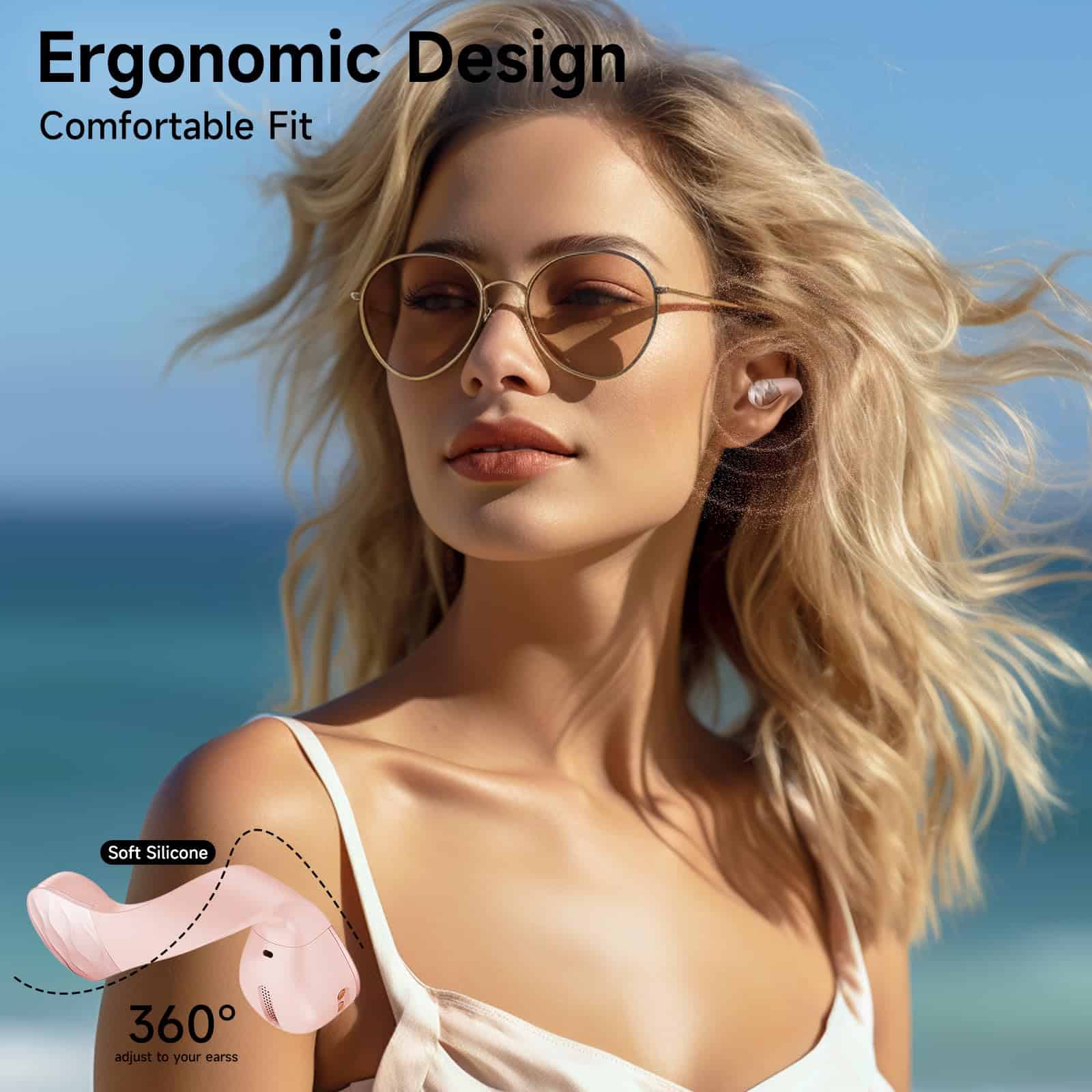 Audífono Inalámbrico aigo Bluetooth, Clip de Oído Abierto, - Imagen 4