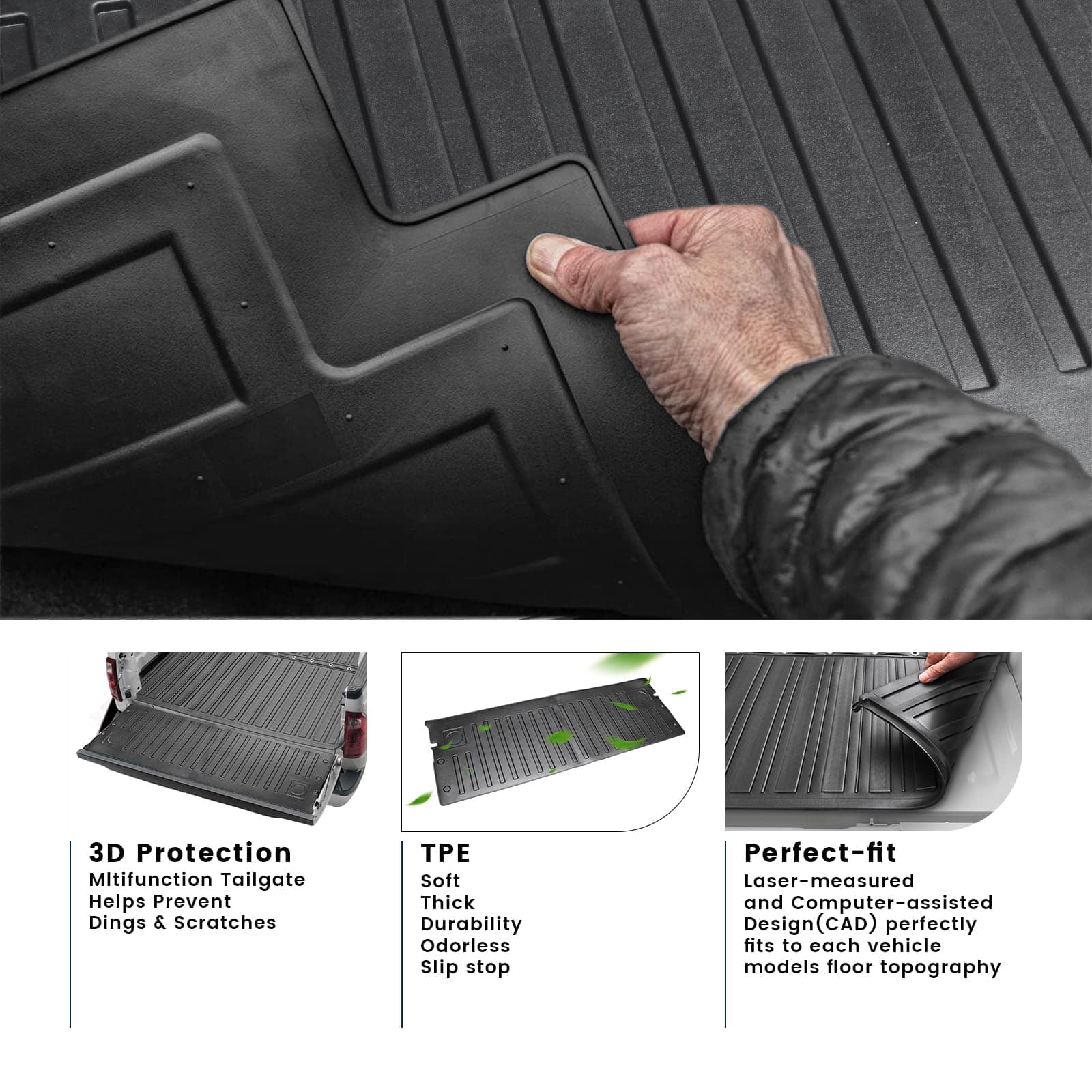 Vanseno Compatible para 2022-2024 Toyota Tundra Alfombra de - Imagen 7