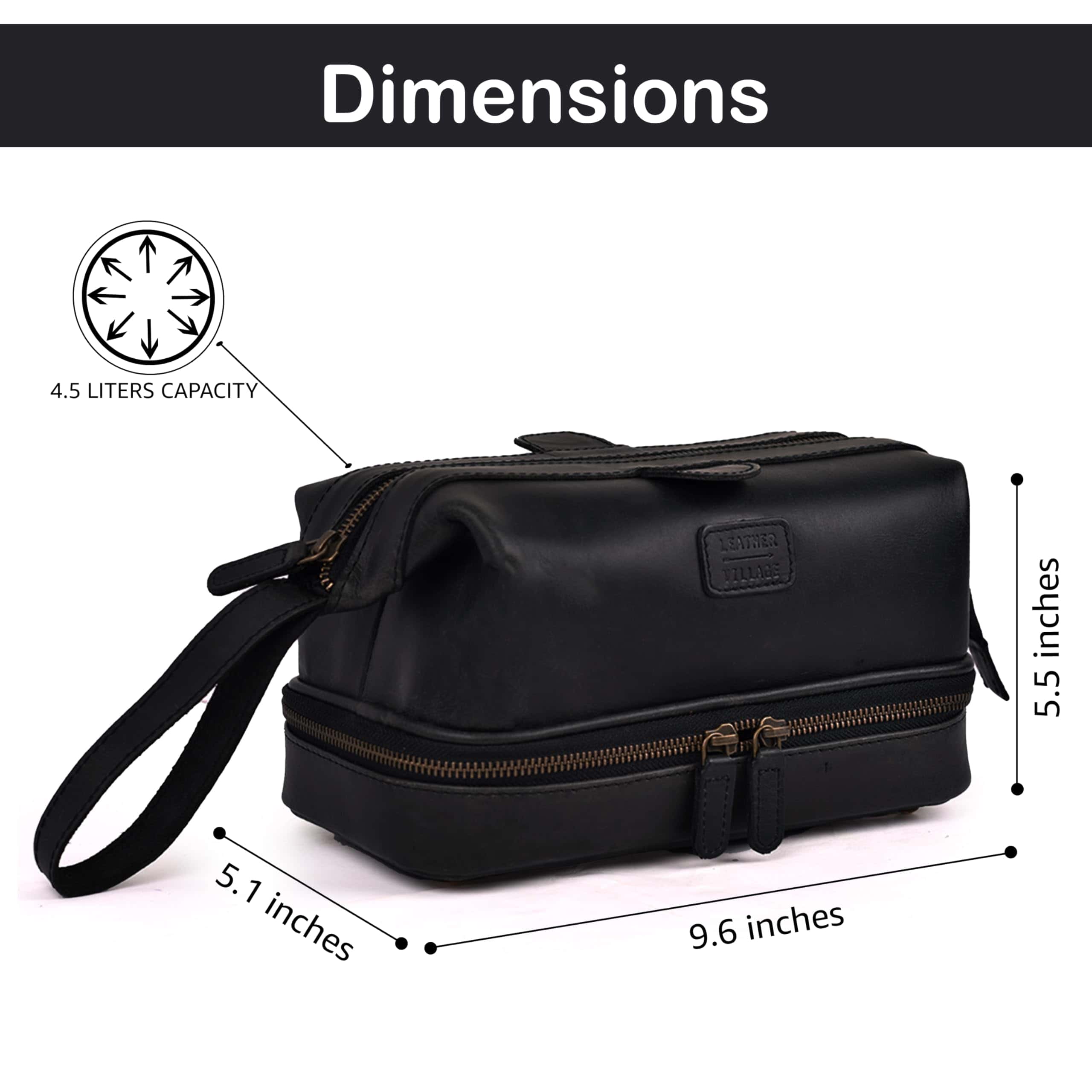 LEATHER VILLAGE Neceser de Cuero Genuino � Grande Bolsa de - Imagen 6