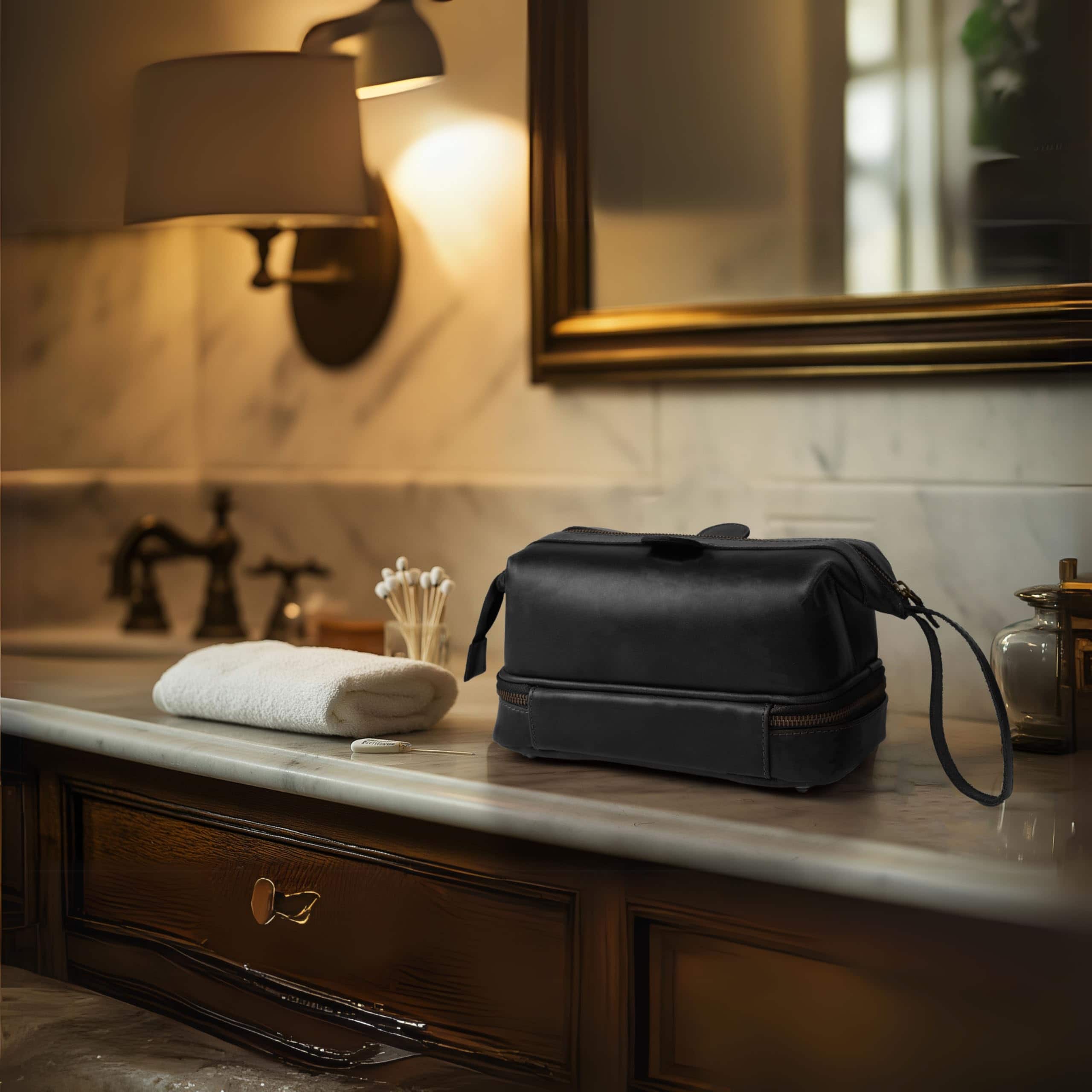 LEATHER VILLAGE Neceser de Cuero Genuino � Grande Bolsa de - Imagen 8