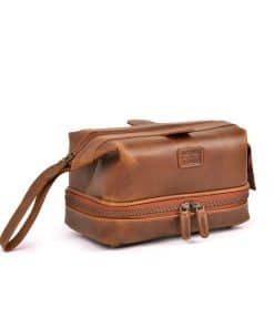 LEATHER VILLAGE Bolsa de Aseo de Cuero Genuino – Grande Kit