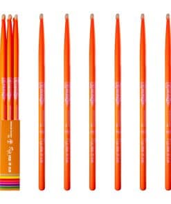 3 pares (naranja) - Baquetas de batería de neón UV Glow
