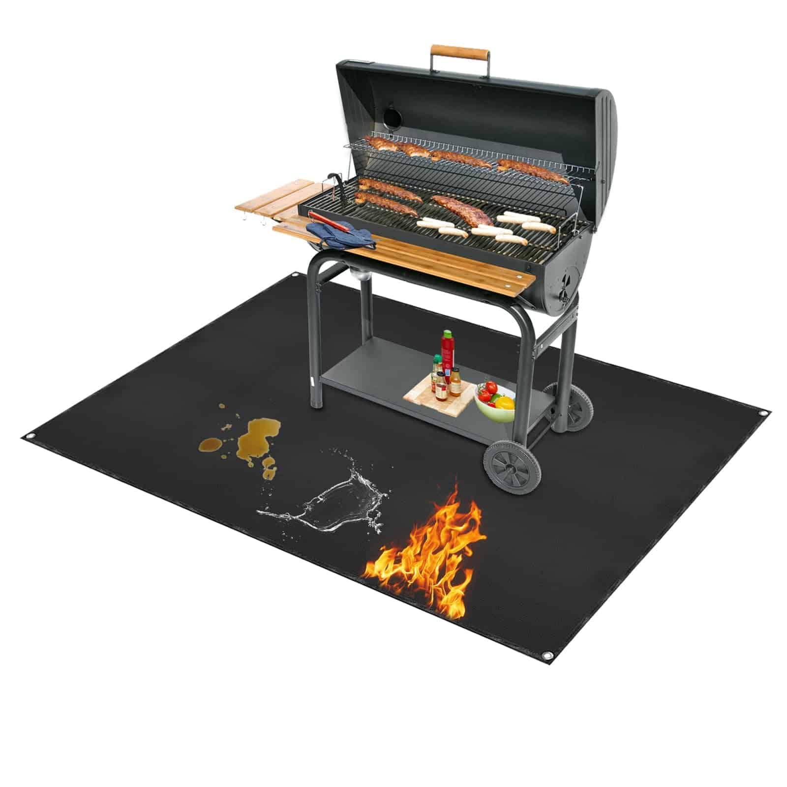 Tapete para parrilla exterior, 60 x 48 pulgadas Doble cara