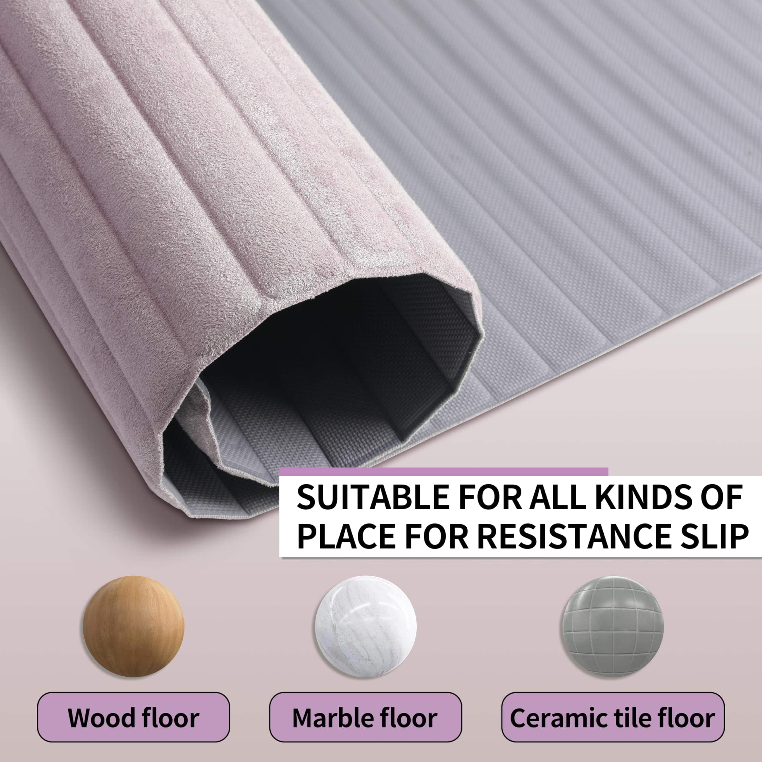 Tapete de Yoga OGOGO con Acabado de Gamuza, -Rosa - Imagen 6