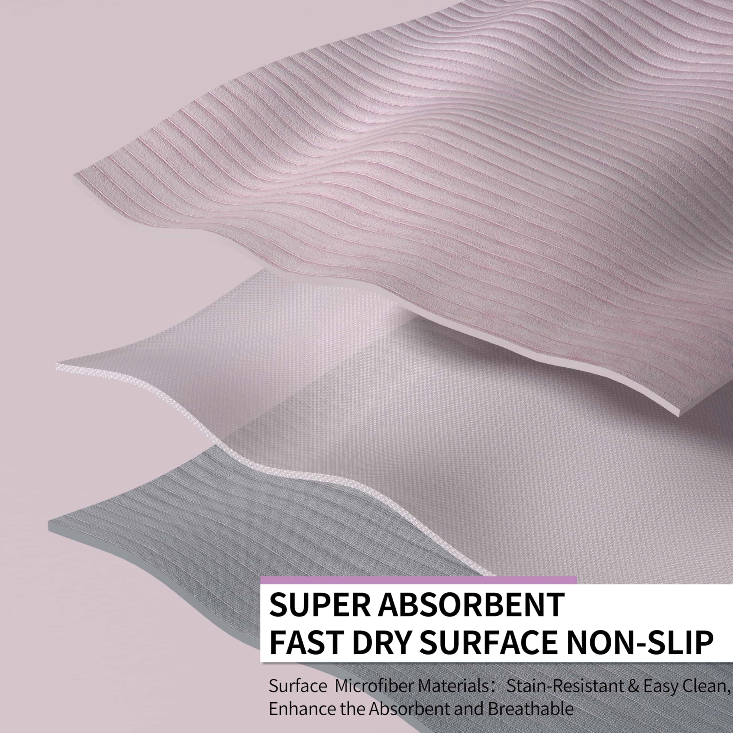 Tapete de Yoga OGOGO con Acabado de Gamuza, -Rosa - Imagen 4