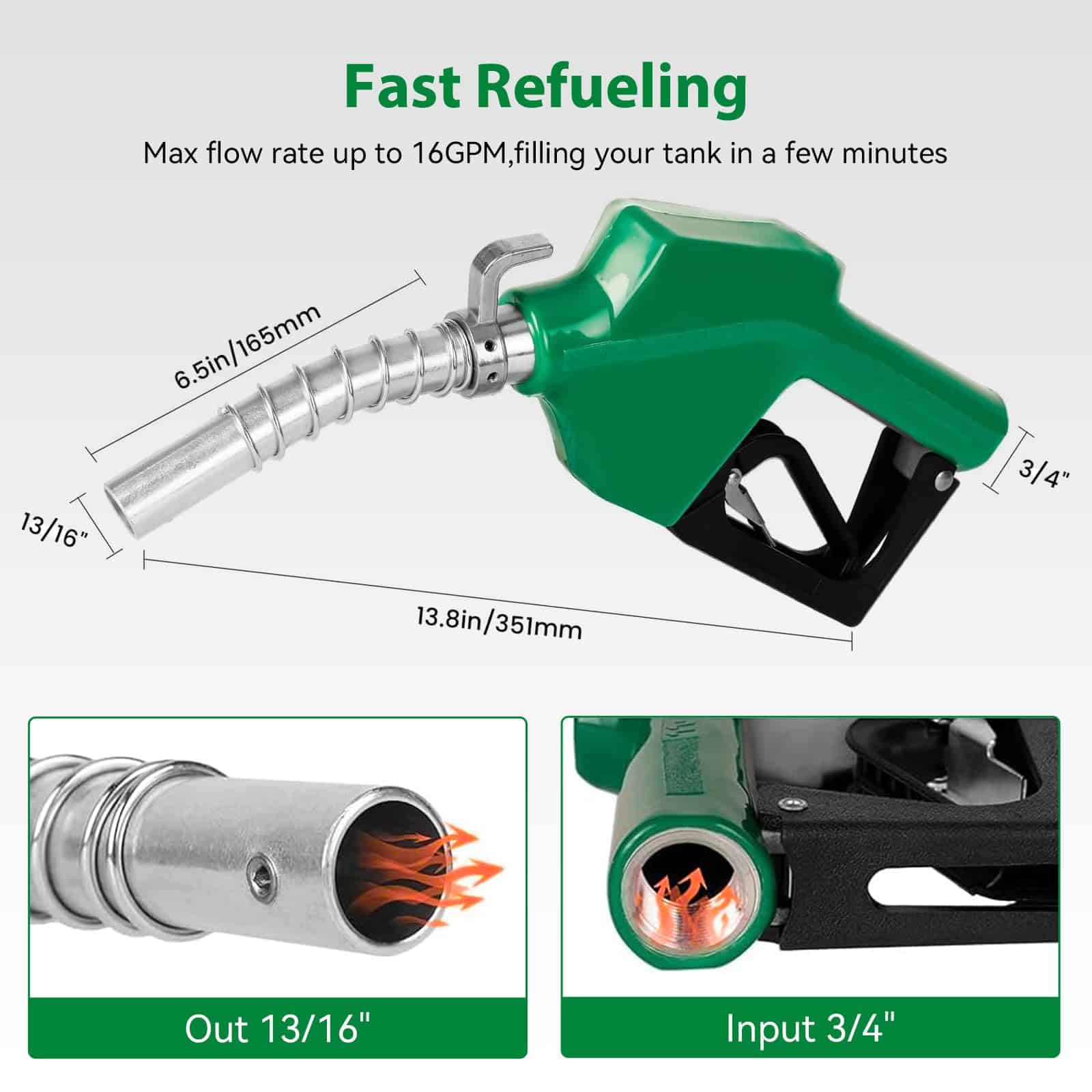 Boquilla de Combustible Automática de 3/4" pulgada NPT, - Imagen 3