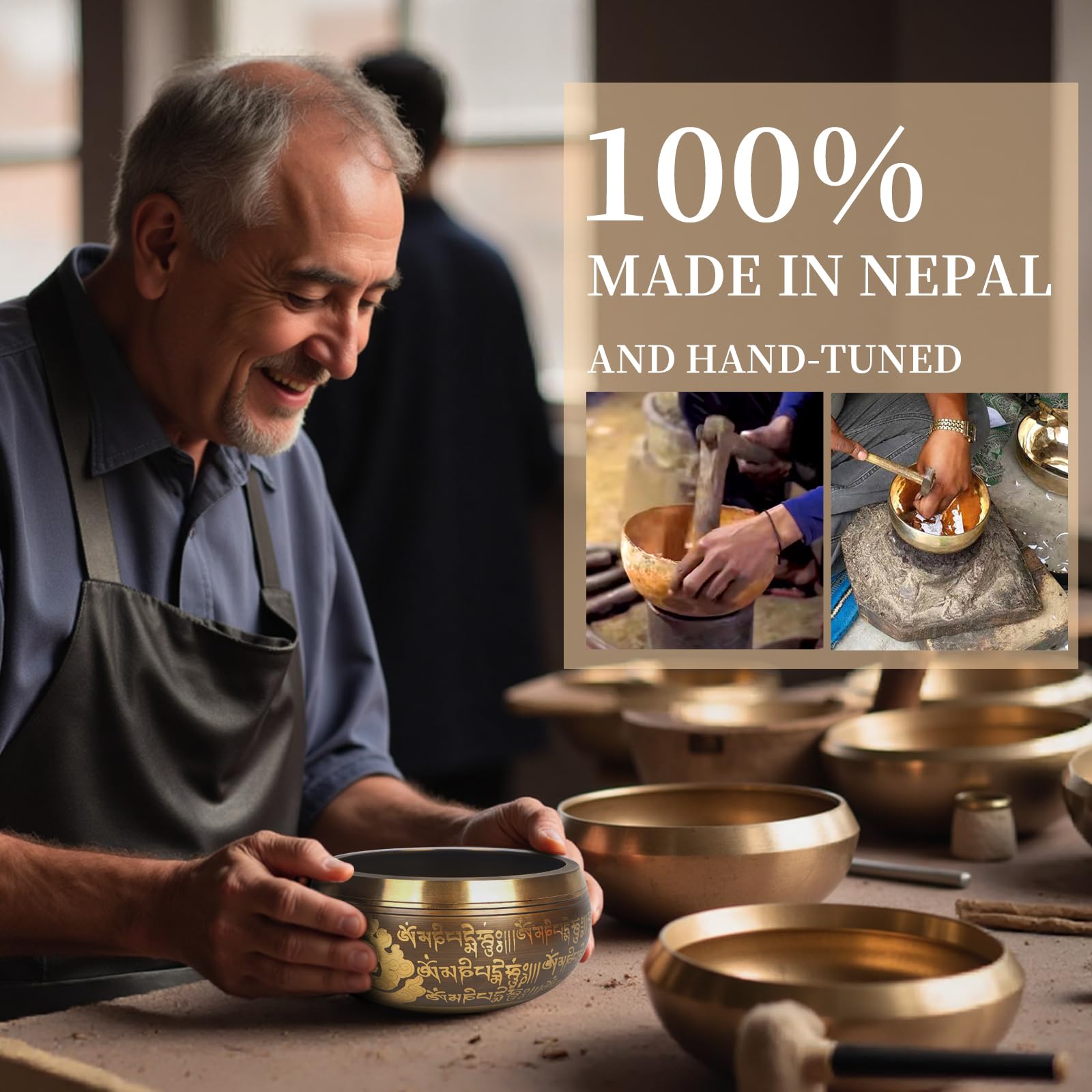 AKLOT HandMade Meditation Singing Bowl: Juego de Cuenco - Imagen 6