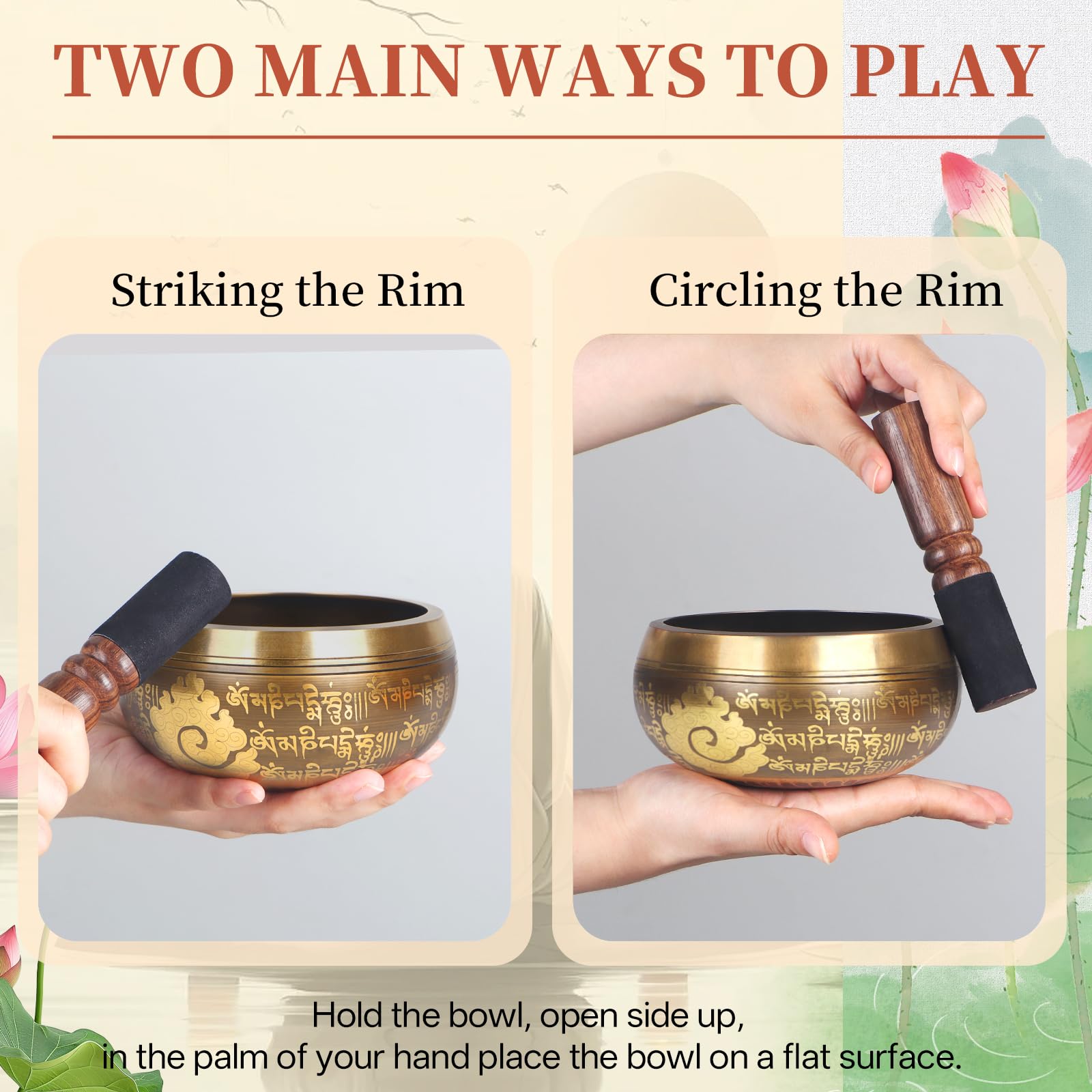 AKLOT HandMade Meditation Singing Bowl: Juego de Cuenco - Imagen 4