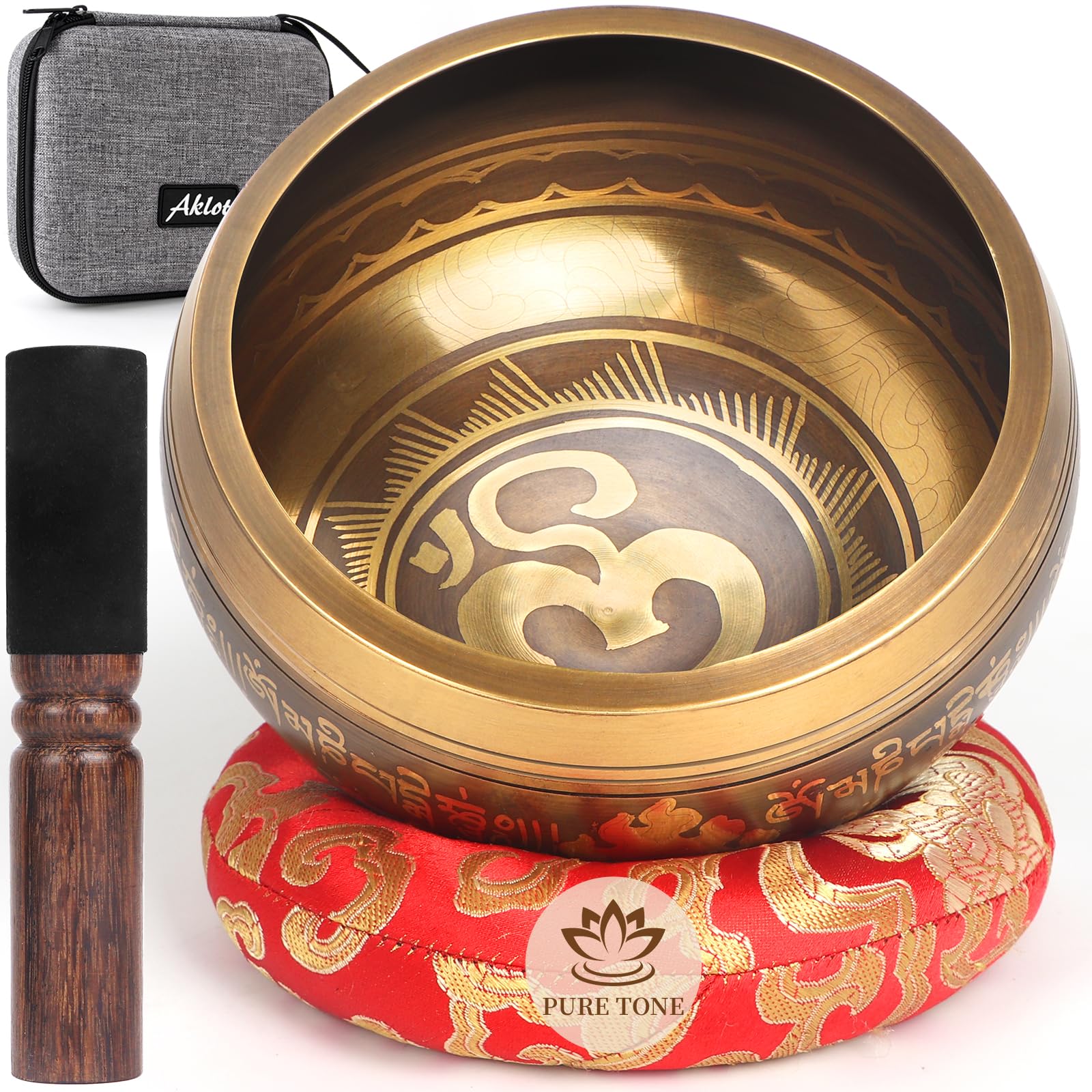 AKLOT HandMade Meditation Singing Bowl: Juego de Cuenco