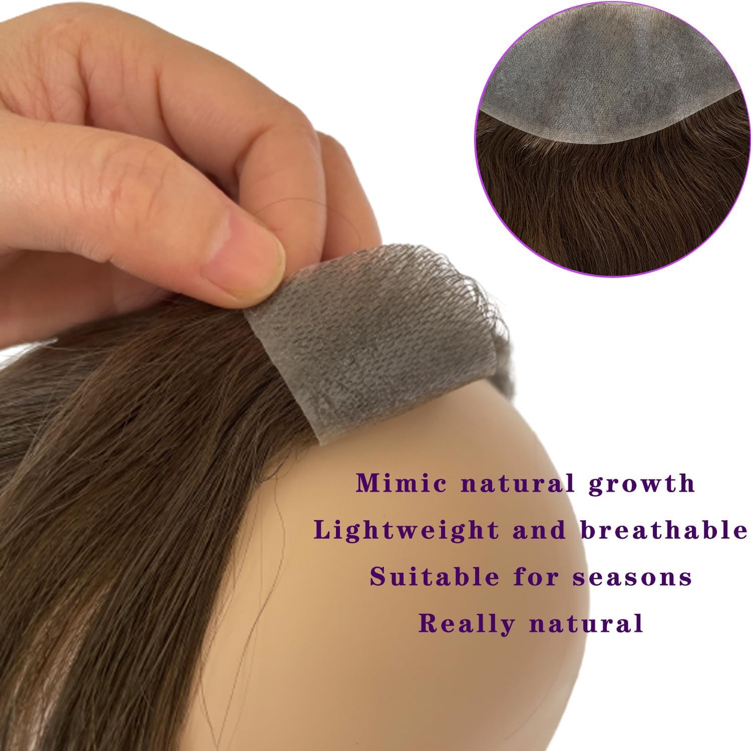 Toupee de línea de cabello para hombres Voloria 100% - Imagen 4