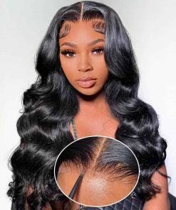 Pelucas de Cabello Humano Ondulado sin Pegamento Pre