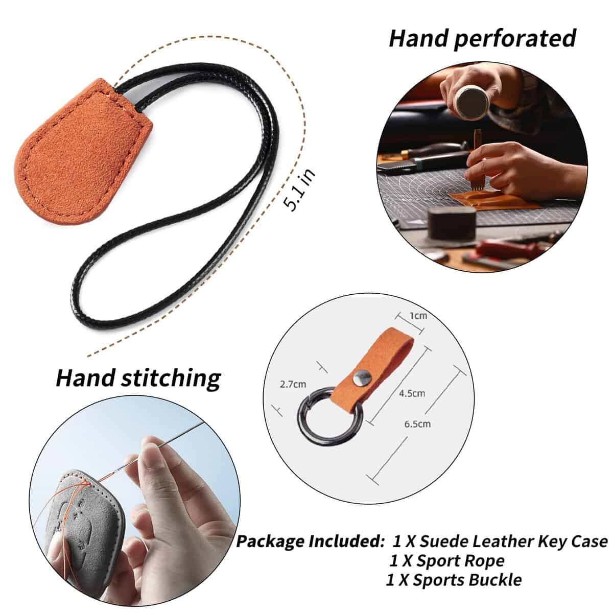 Funda de cuero genuino de gamuza CGZOWYU para llave de BMW - Imagen 7