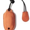 Funda de Llave para Tesla con Cuero -Naranja