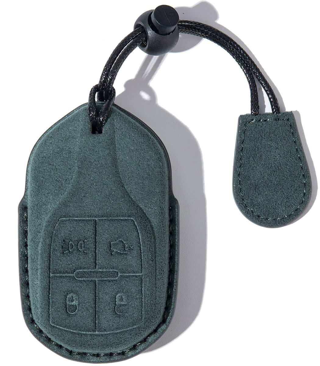 Funda de Cuero de Gamuza Genuina Compatible con Llavero