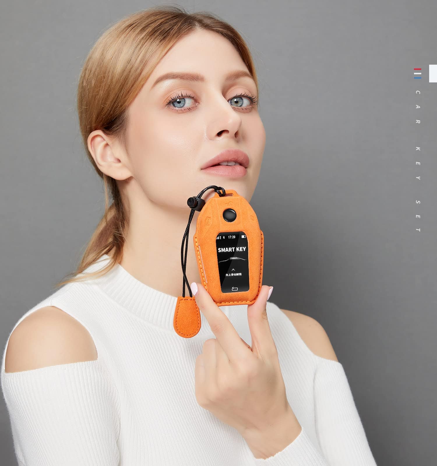 Funda de cuero genuino de gamuza CGZOWYU para llave de BMW - Imagen 4