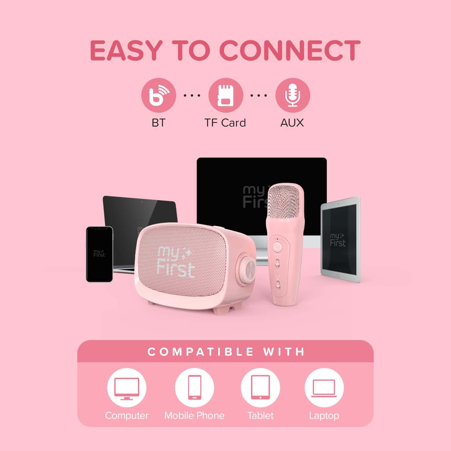 myFirst Voice 2 - Mini Karaoke para Niños -Rosa - Imagen 8