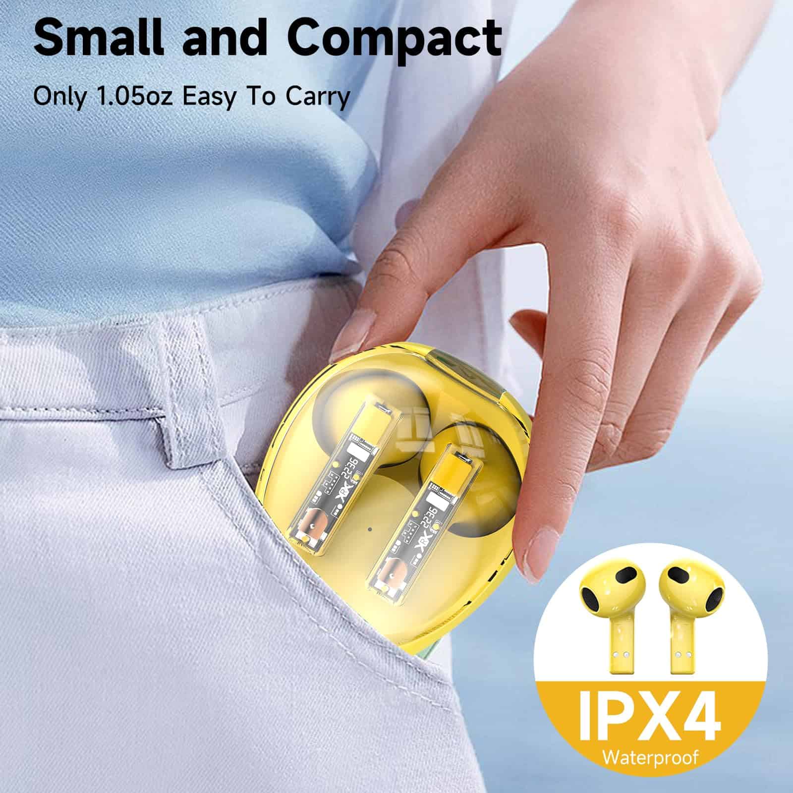 Audífonos Inalámbricos aigo True Wireless -Amarillo - Imagen 7