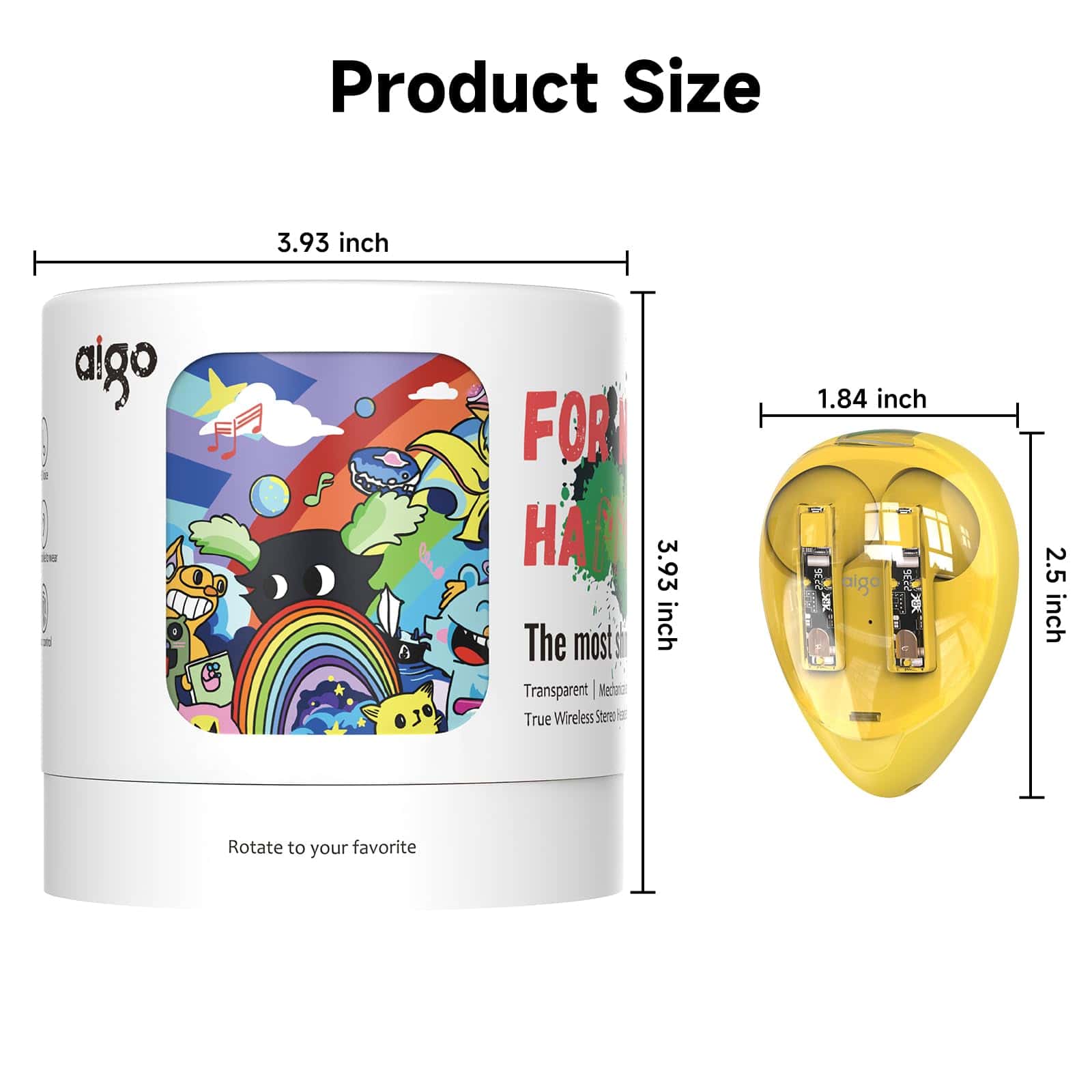 Audífonos Inalámbricos aigo True Wireless -Amarillo - Imagen 8