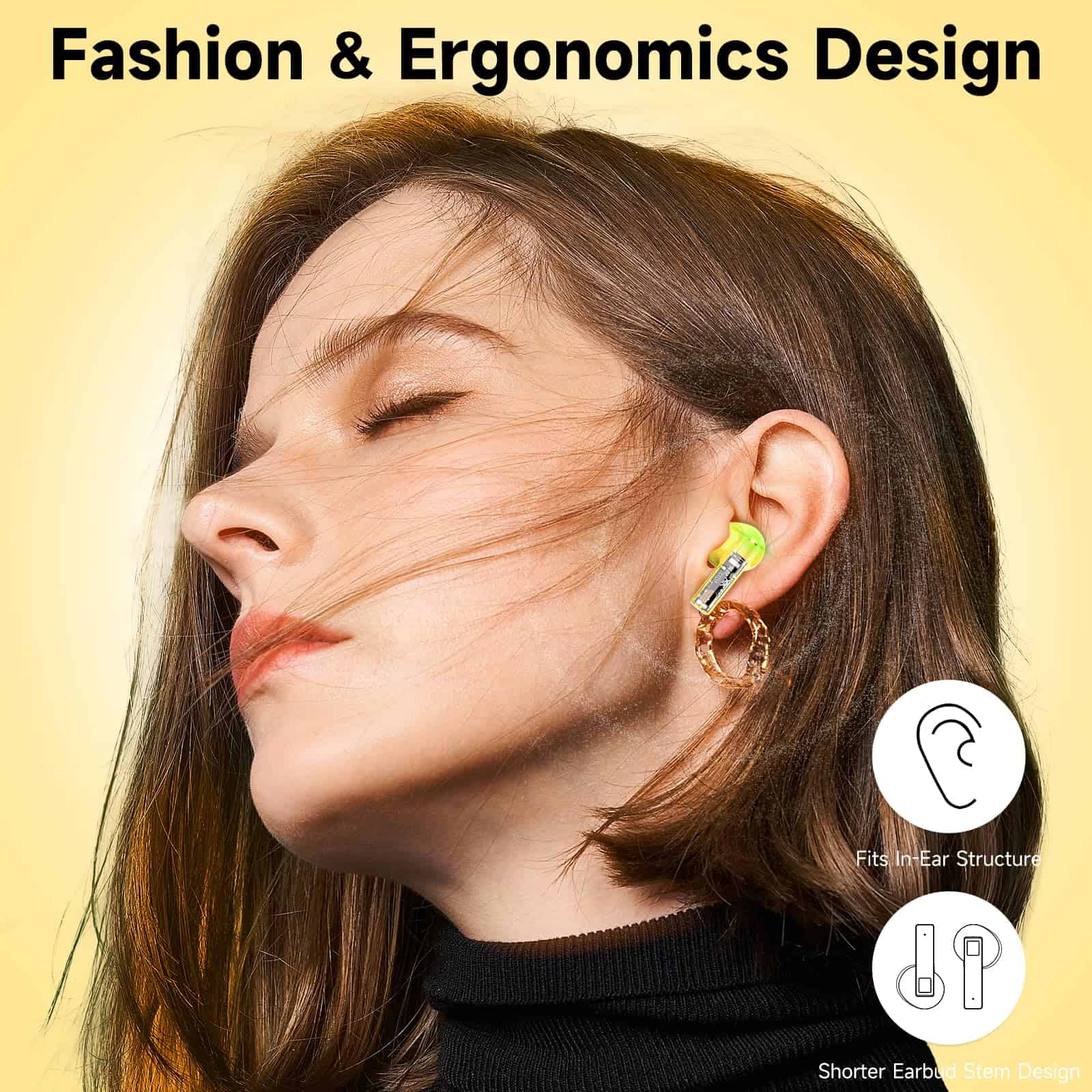 Audífonos Inalámbricos aigo True Wireless -Amarillo - Imagen 5