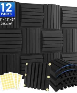 Paquete de 12 Paneles de Espuma Acústica Curvada Focusound