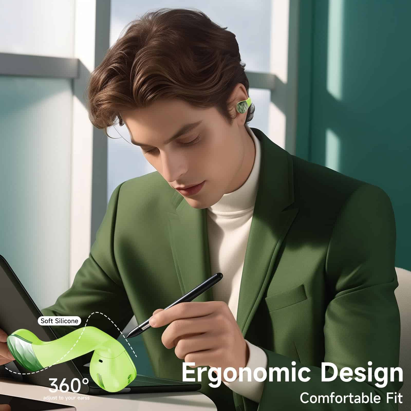 Audífonos inalámbricos aigo Earbud Bluetooth, clip de oído - Imagen 4