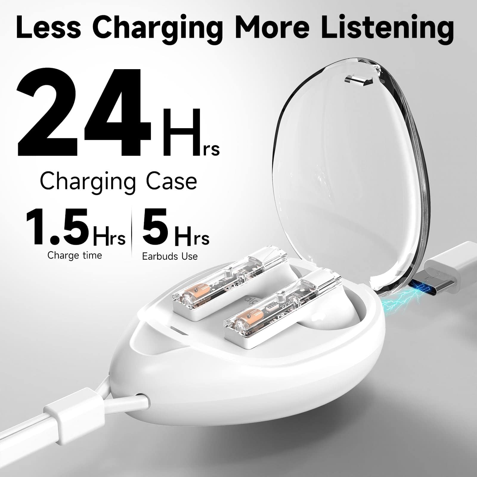 Auriculares inalámbricos aigo True con estuche transparente - Imagen 8