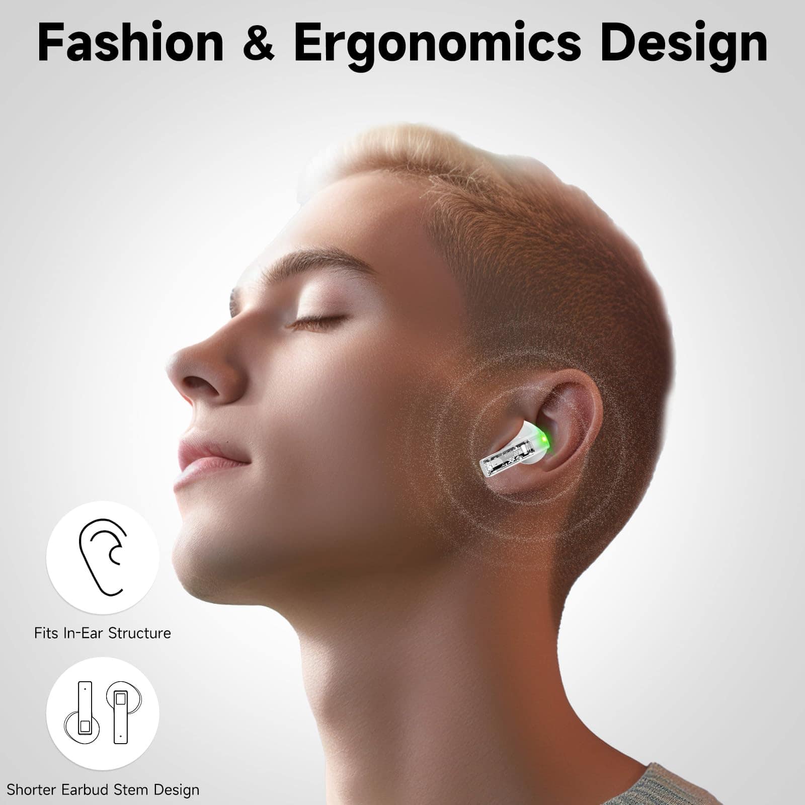 Auriculares inalámbricos aigo True con estuche transparente - Imagen 5