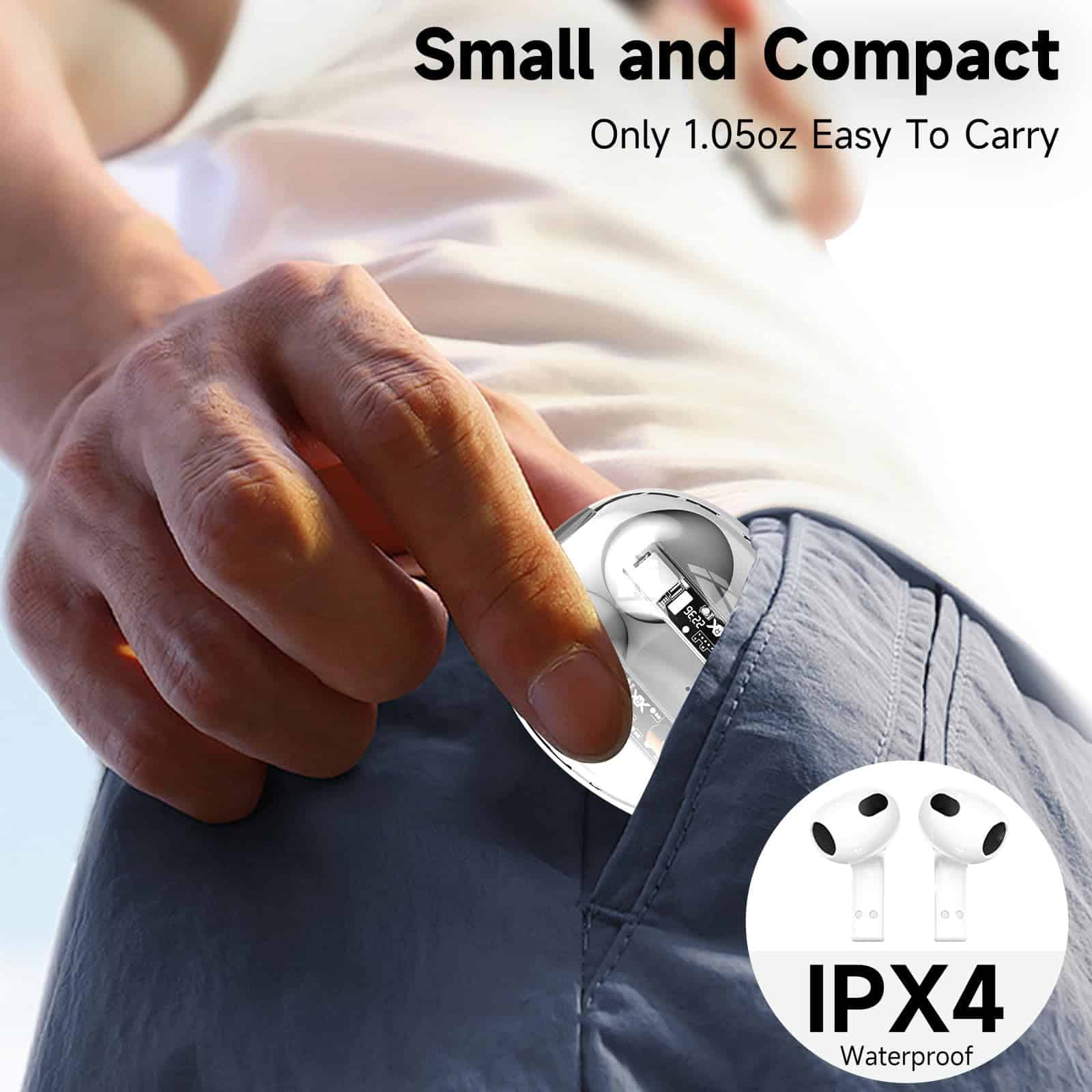 Auriculares inalámbricos aigo True con estuche transparente - Imagen 7