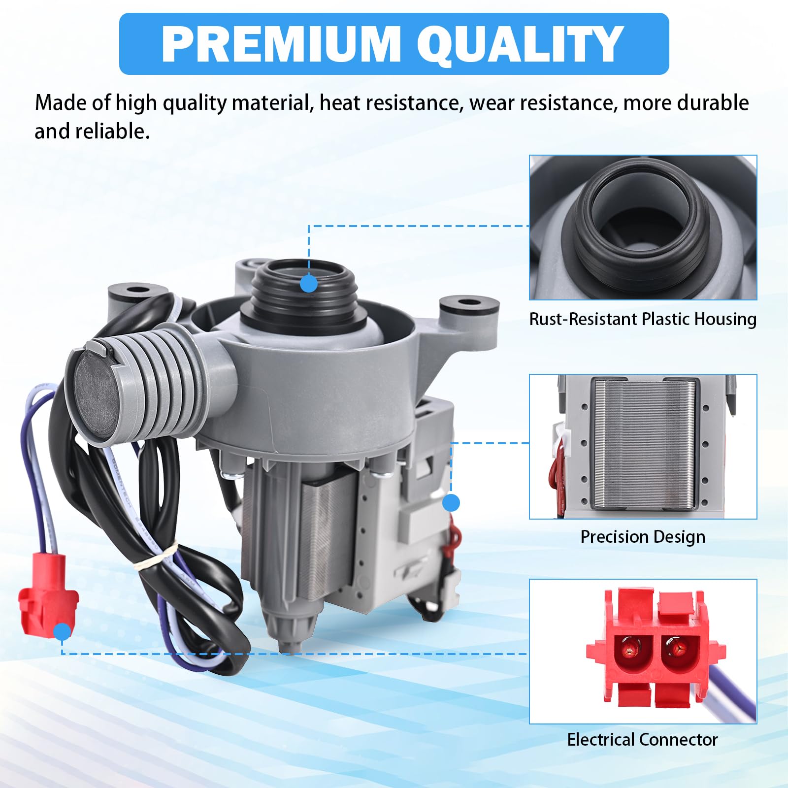 WH11X34742 Bomba de Drenaje de Lavadora Compatible con - Imagen 4