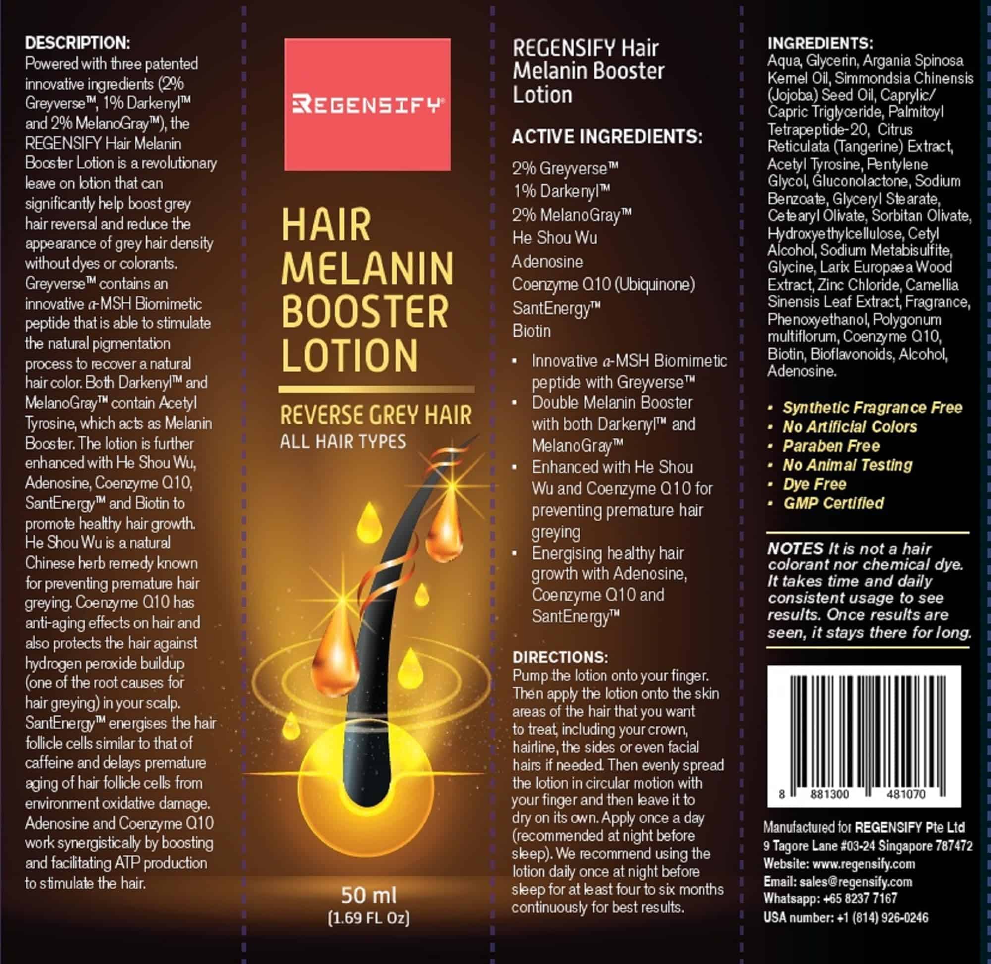 Loción REGENSIFY Hair Melanin Booster 50 ml (1.69 Fl Oz) - Imagen 5