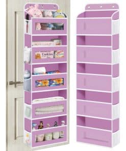 Organizador de Puerta KYEVIS, 5 estantes -Rosa Oscuro