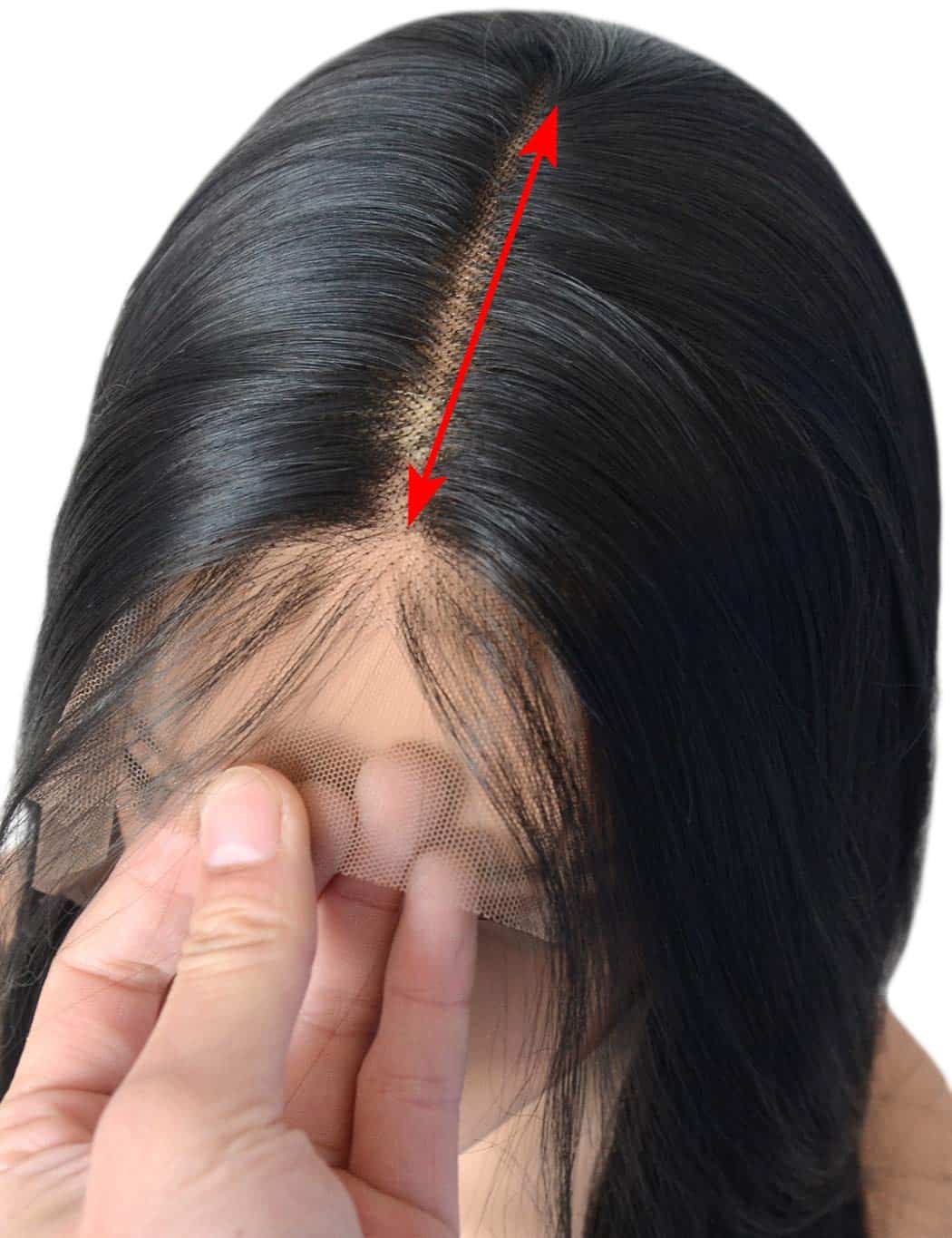 Pelucas de Encaje Frontal Recto Largo BLUPLE #1b Negro - Imagen 3