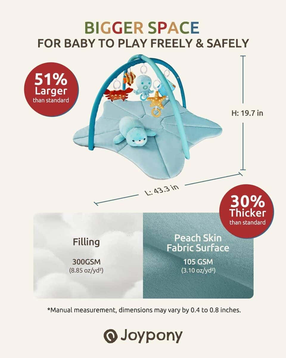 Tapete de juegos para bebés Joypony, Tapete -Azul - Imagen 6