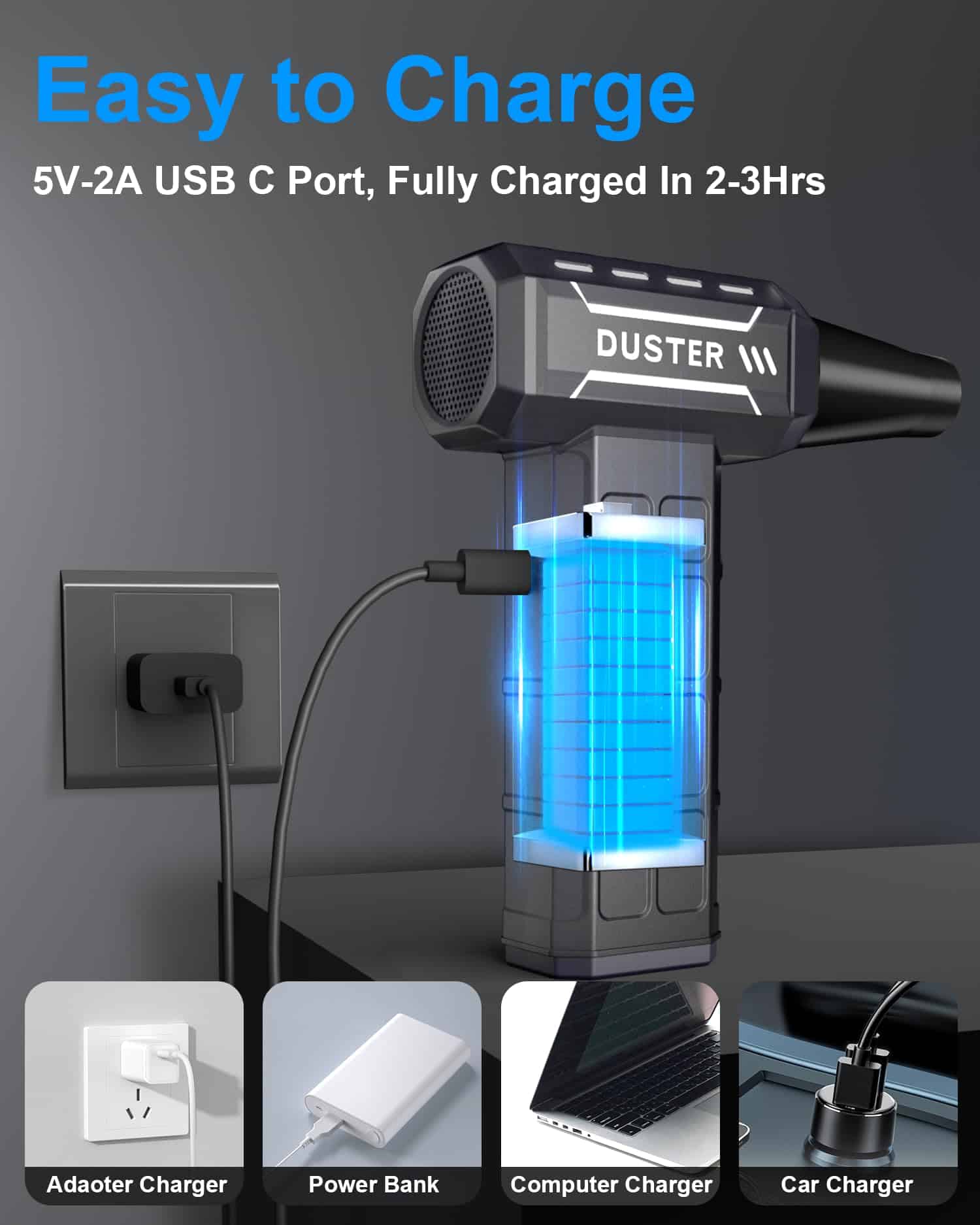 Limpiador de aire comprimido EOUMJE-150,000RPM Limpiador - Imagen 6