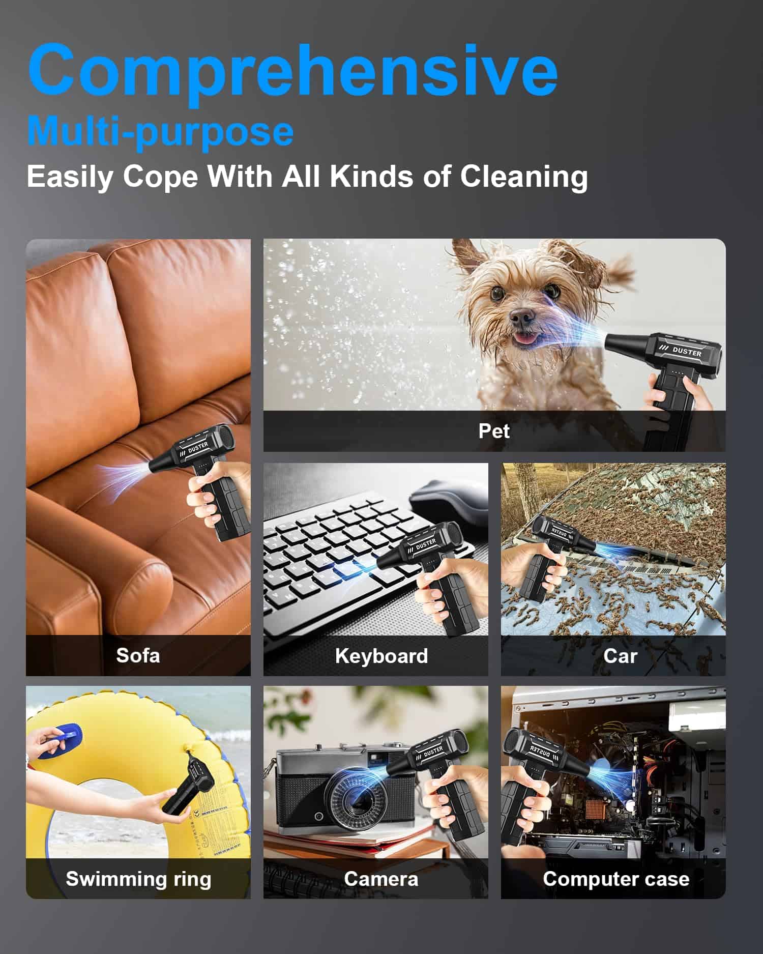 Limpiador de aire comprimido EOUMJE-150,000RPM Limpiador - Imagen 7