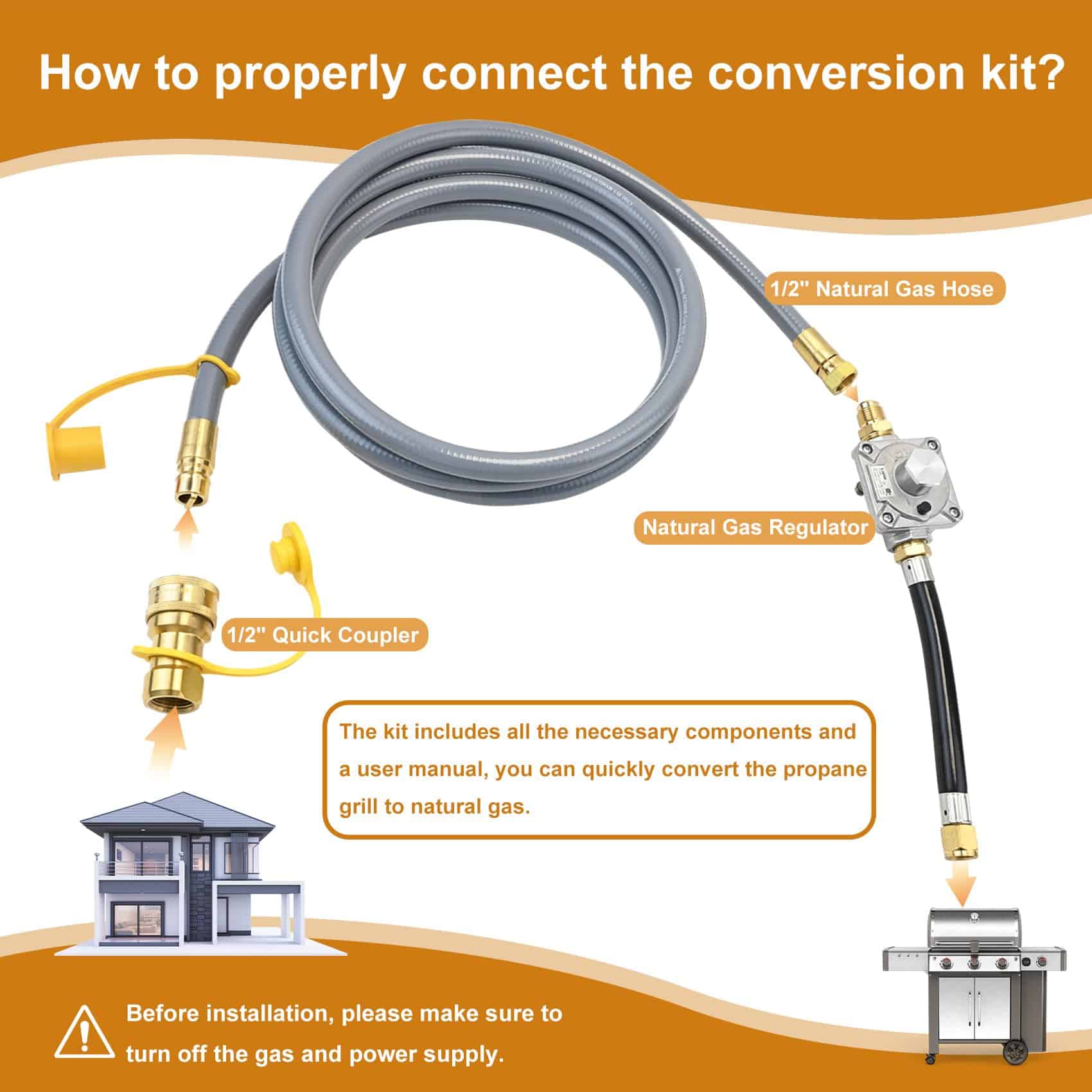 Kit de conversión de propano a gas natural para parrilla - Imagen 3