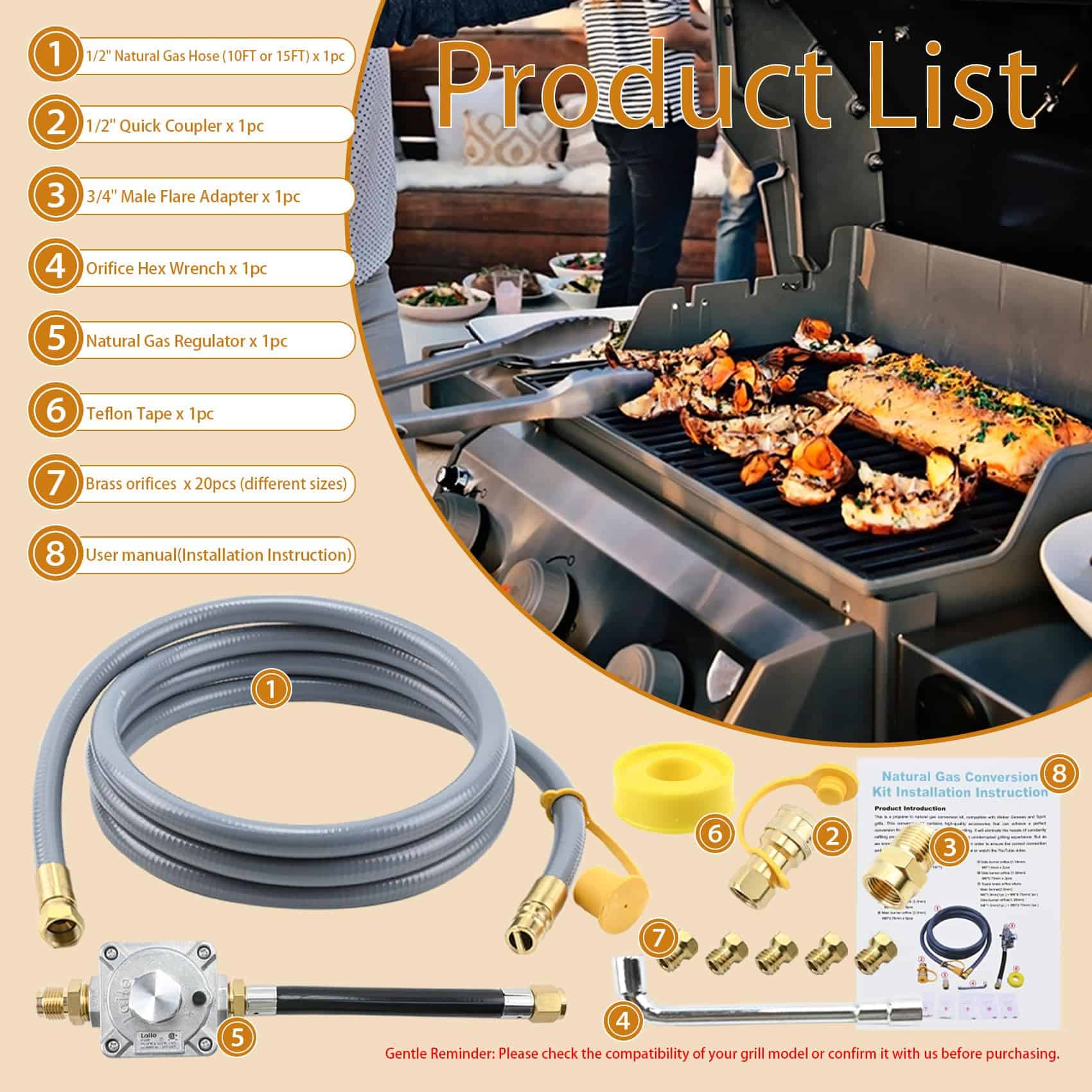 Kit de conversión de propano a gas natural para parrilla - Imagen 6