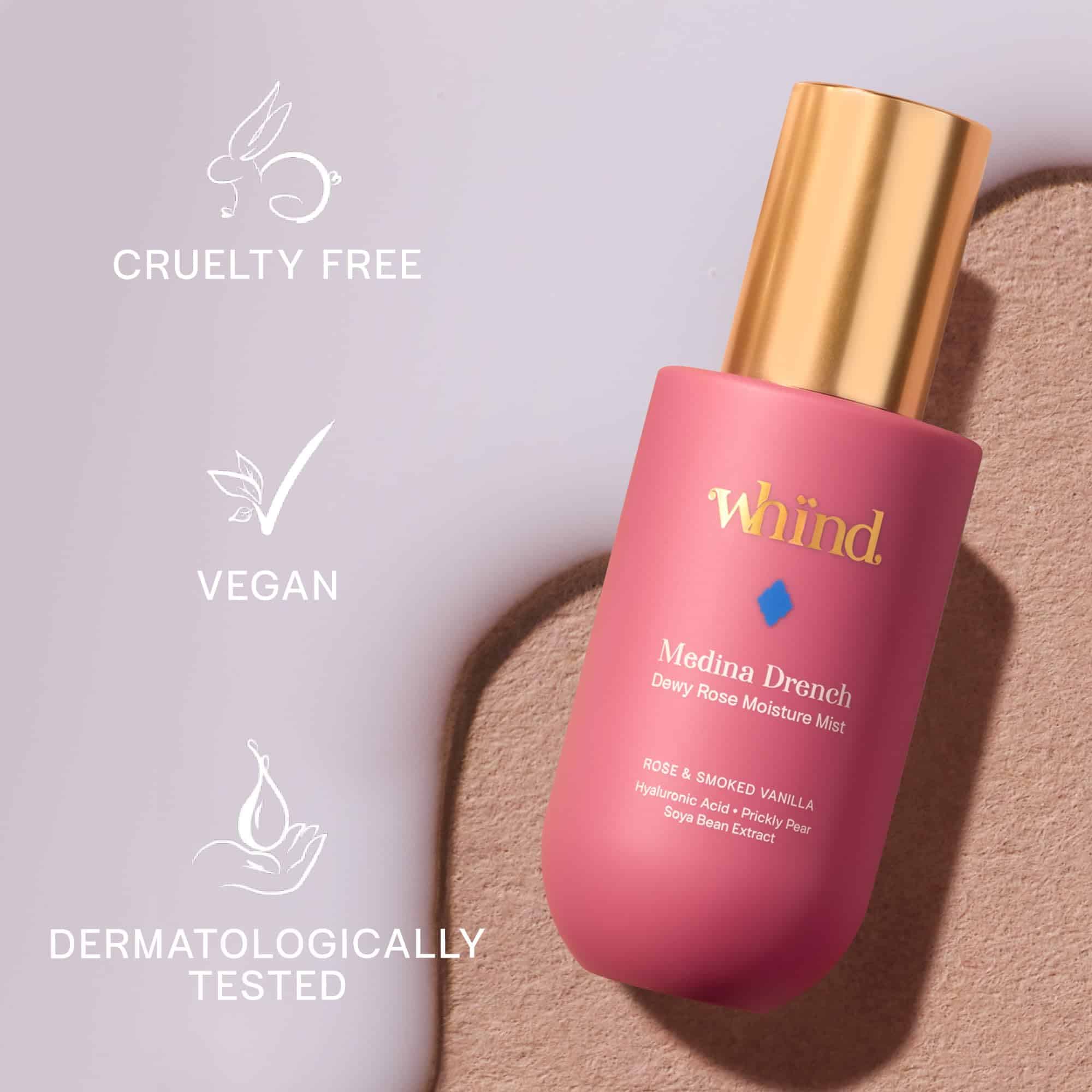 WHIND Medina Drench Dewy Rose Body Mist - Spray Hidratante - Imagen 7