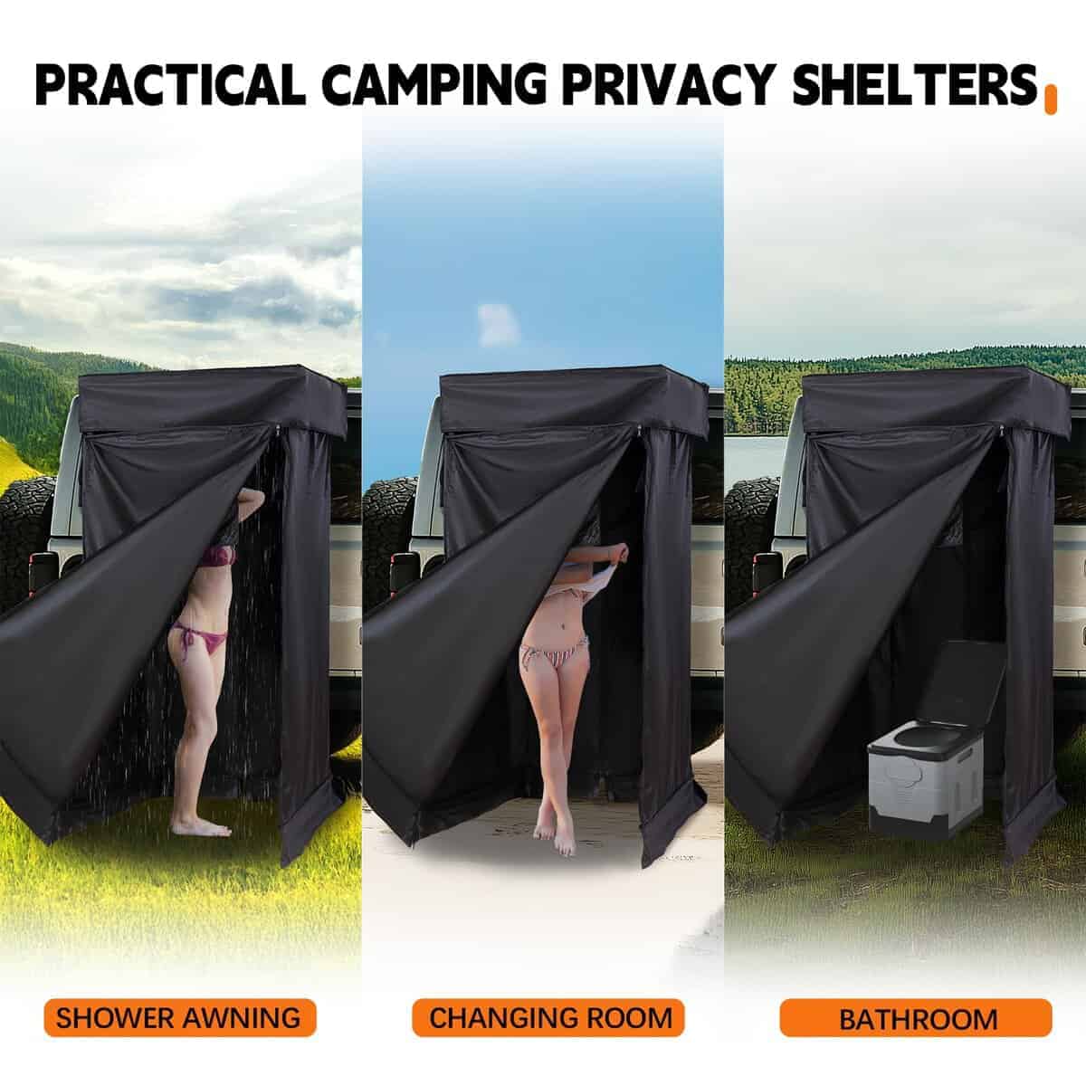 Toldo de Ducha para Rack de Techo, Refugio de Privacidad - Imagen 8