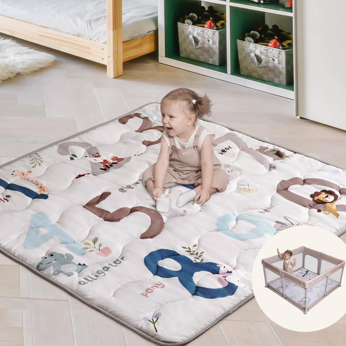 Tapete de Juego para Bebés en el Suelo, Protector de Rebote
