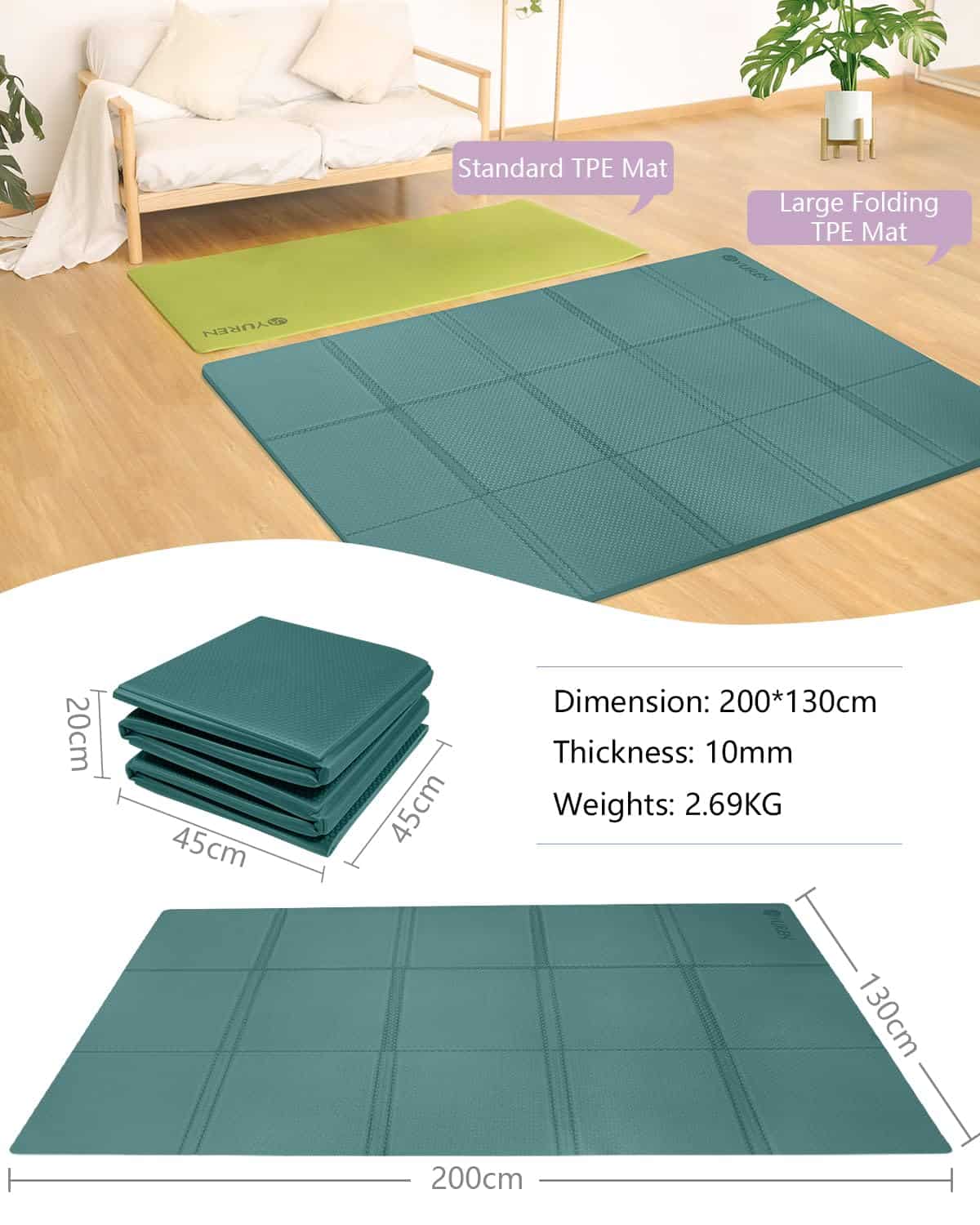 Tapete de Yoga RYTMAT Grueso 10mm Plegable Tapete de - Imagen 3