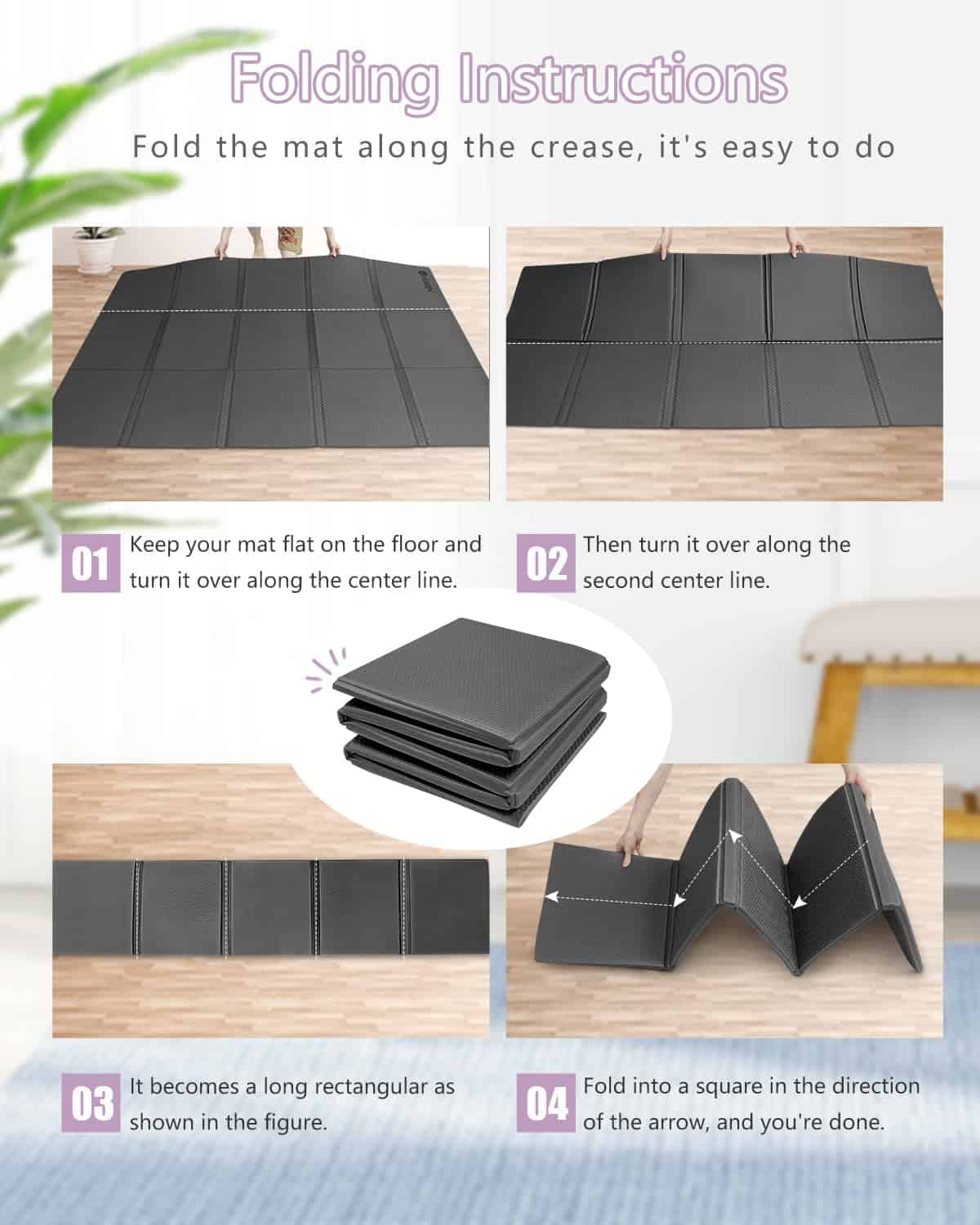 Tapete de yoga RYTMAT grueso de 10 mm plegable, tapete de - Imagen 6