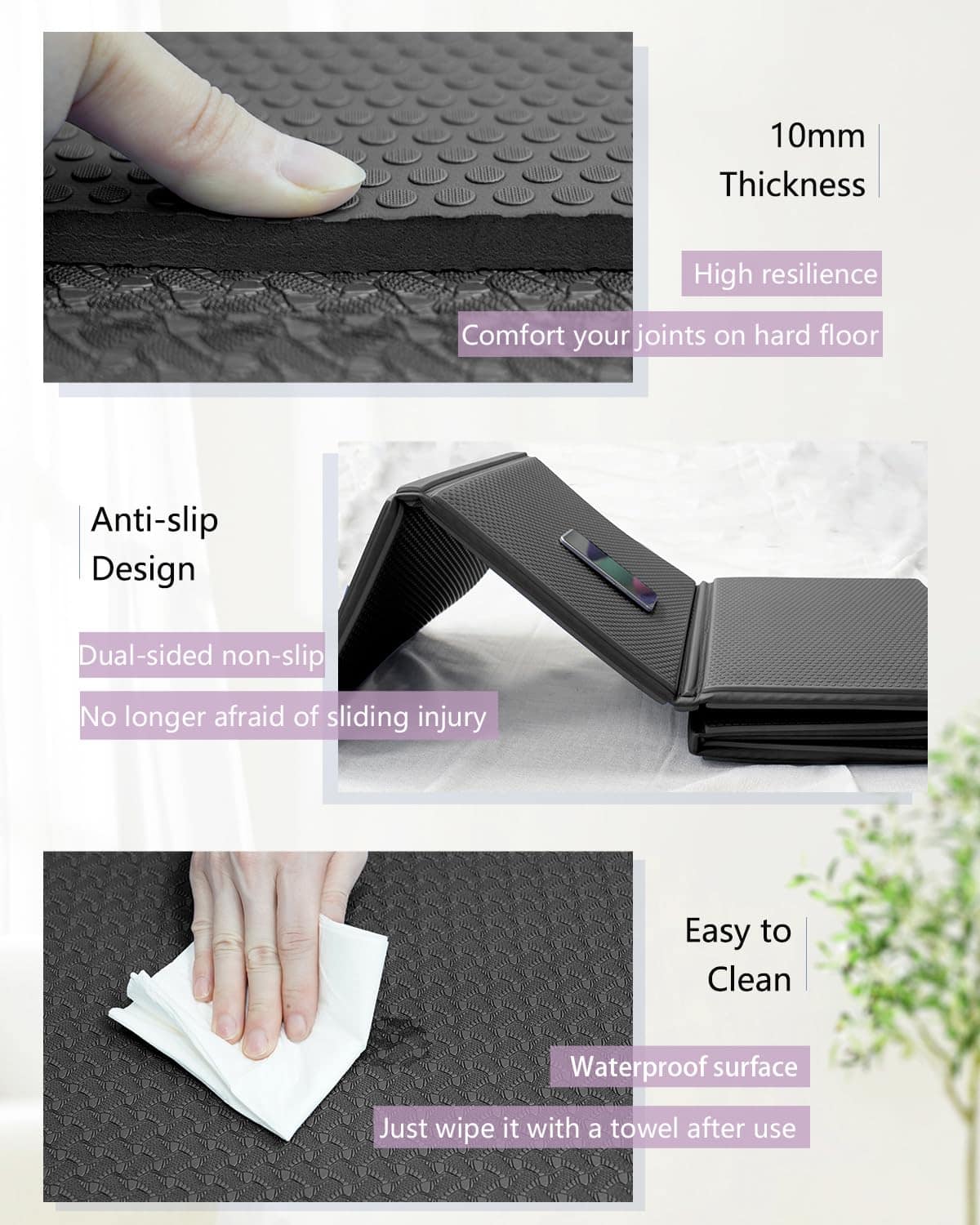 Tapete de yoga RYTMAT grueso de 10 mm plegable, tapete de - Imagen 5