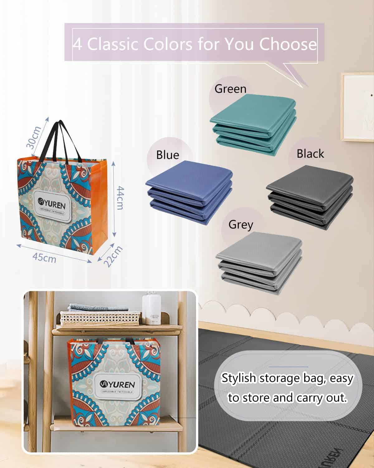 Tapete de yoga RYTMAT grueso de 10 mm plegable, tapete de - Imagen 8