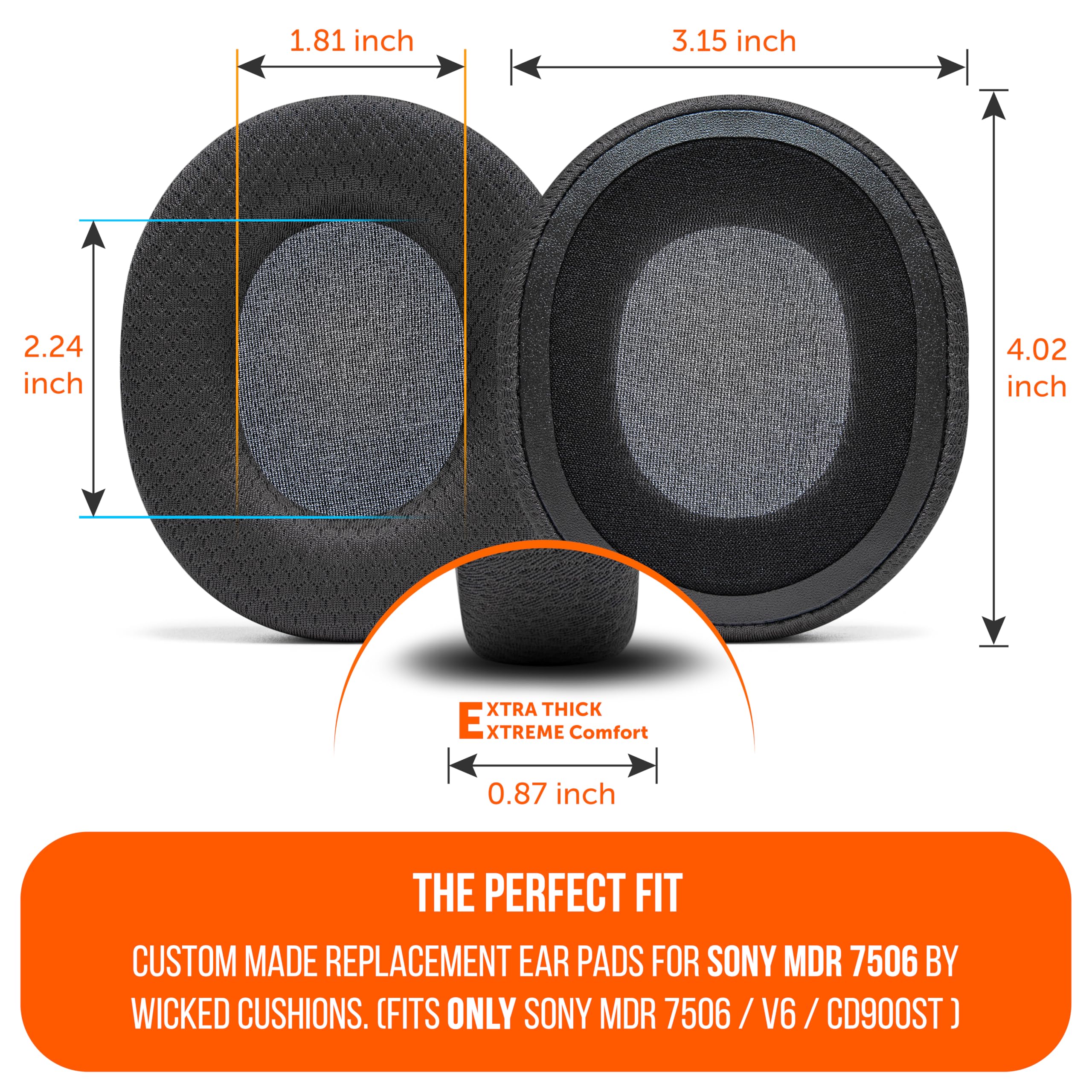 Almohadillas de Repuesto WC AirWeave para Sony MDR 7506, - Imagen 6