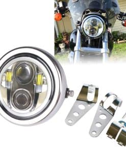 Faros LED para motocicleta Chrome 5-3/4 pulgadas con anillo