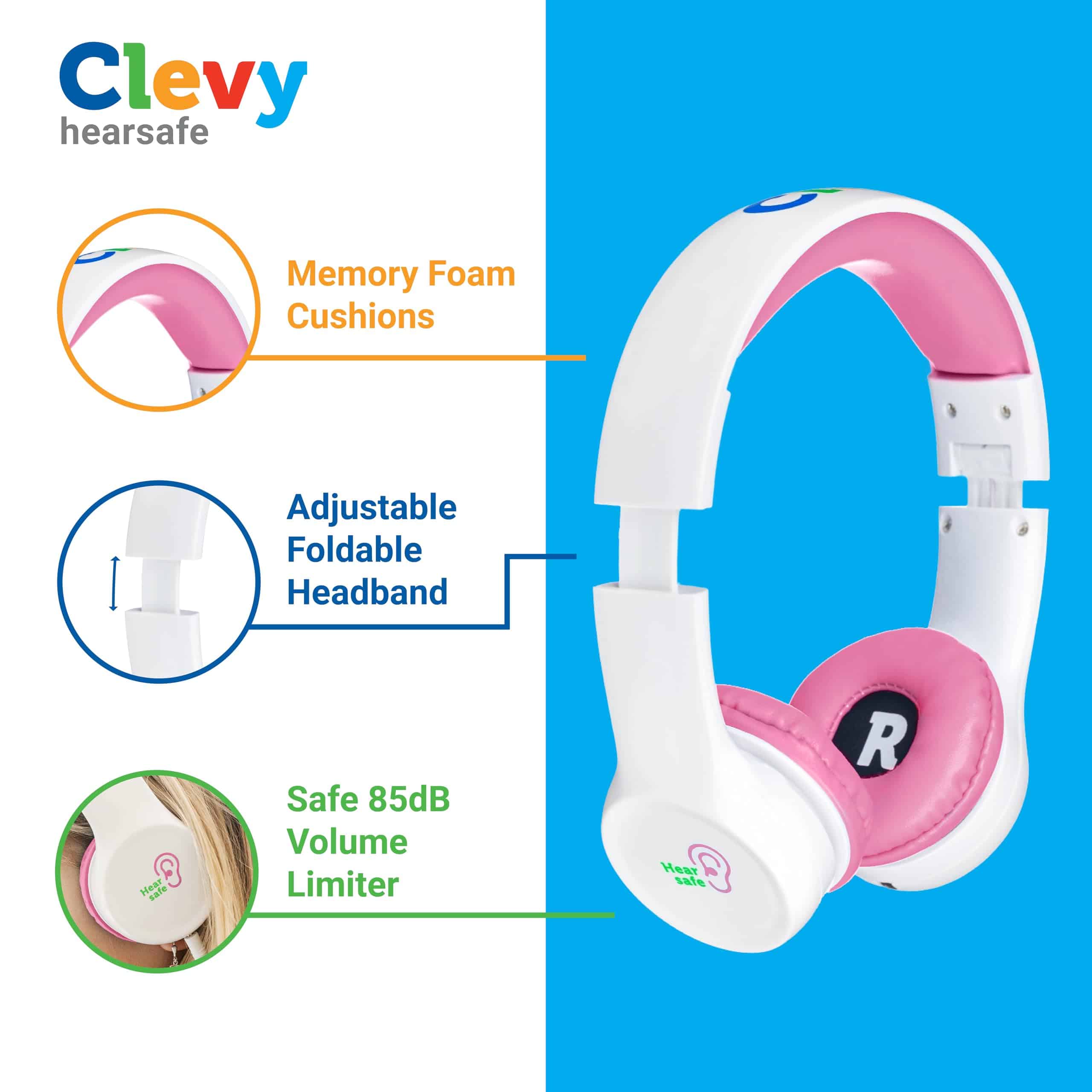 Audífonos para Niños Clevy Over-Ear con Conector de 3.5mm - - Imagen 3