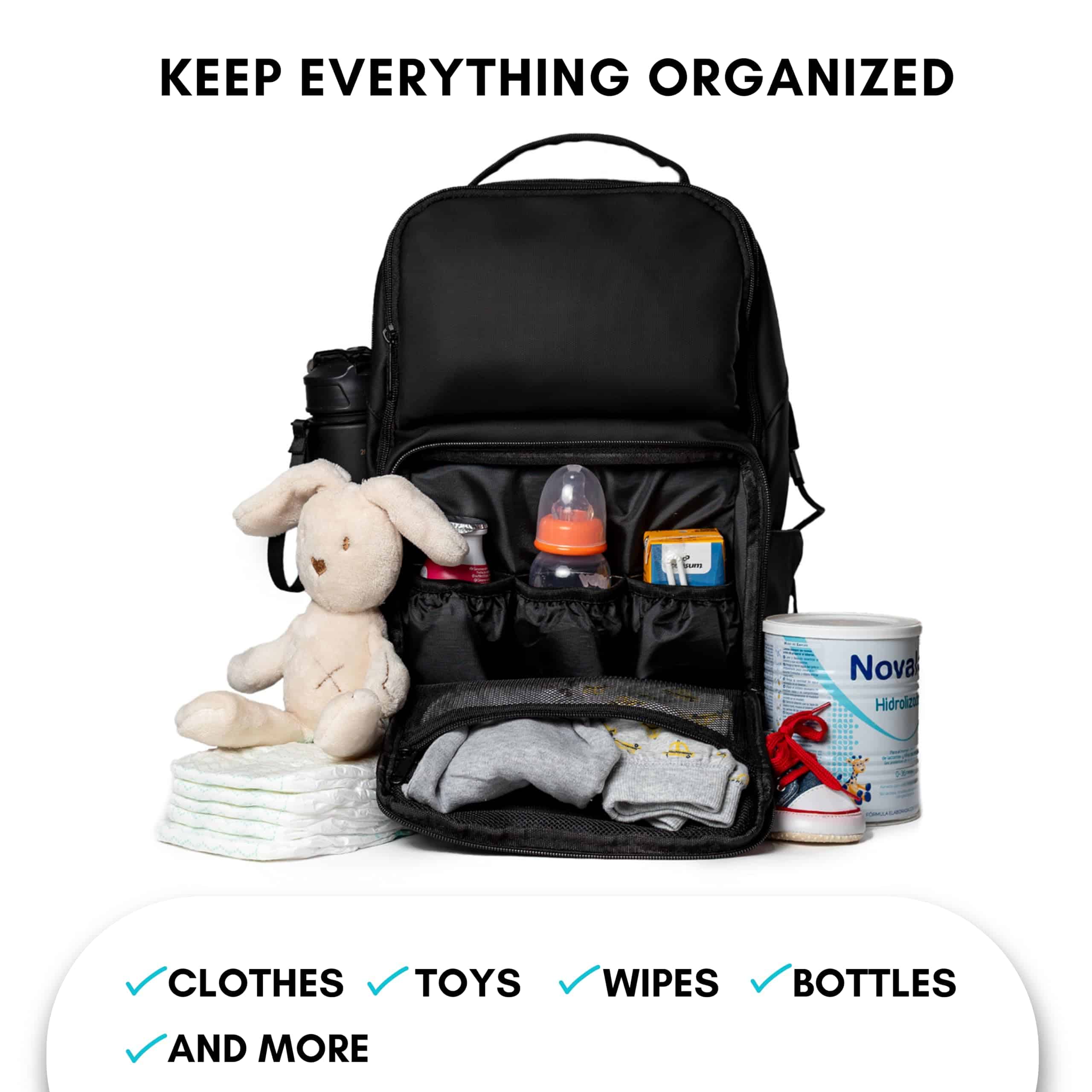 Mochila para pañales expandible para hombres y mujeres - - Imagen 6